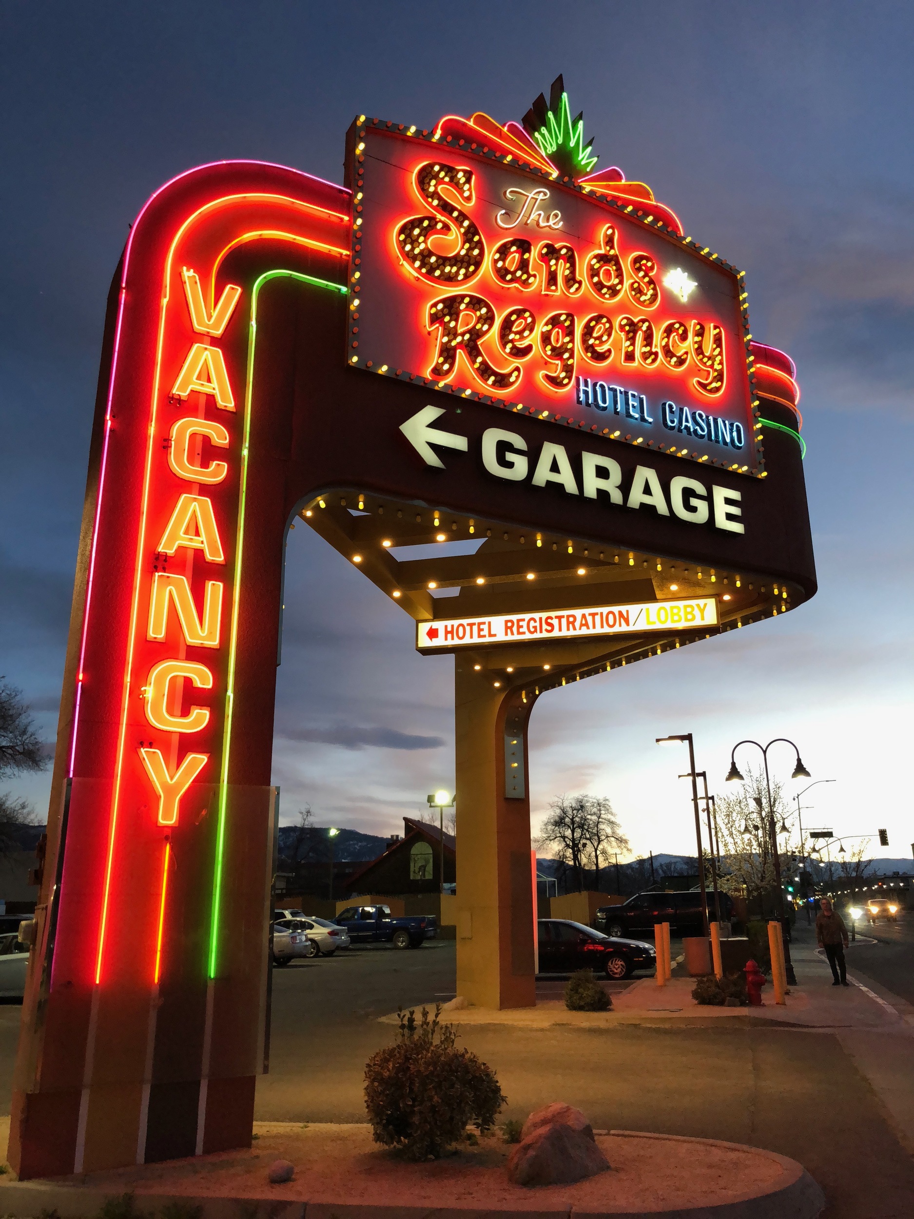Sands Regency double mounted sign, Reno, Nevada: photographic print
