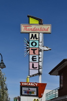 Thunderbird Motel flag mounted sign, Reno, Nevada: photographic print