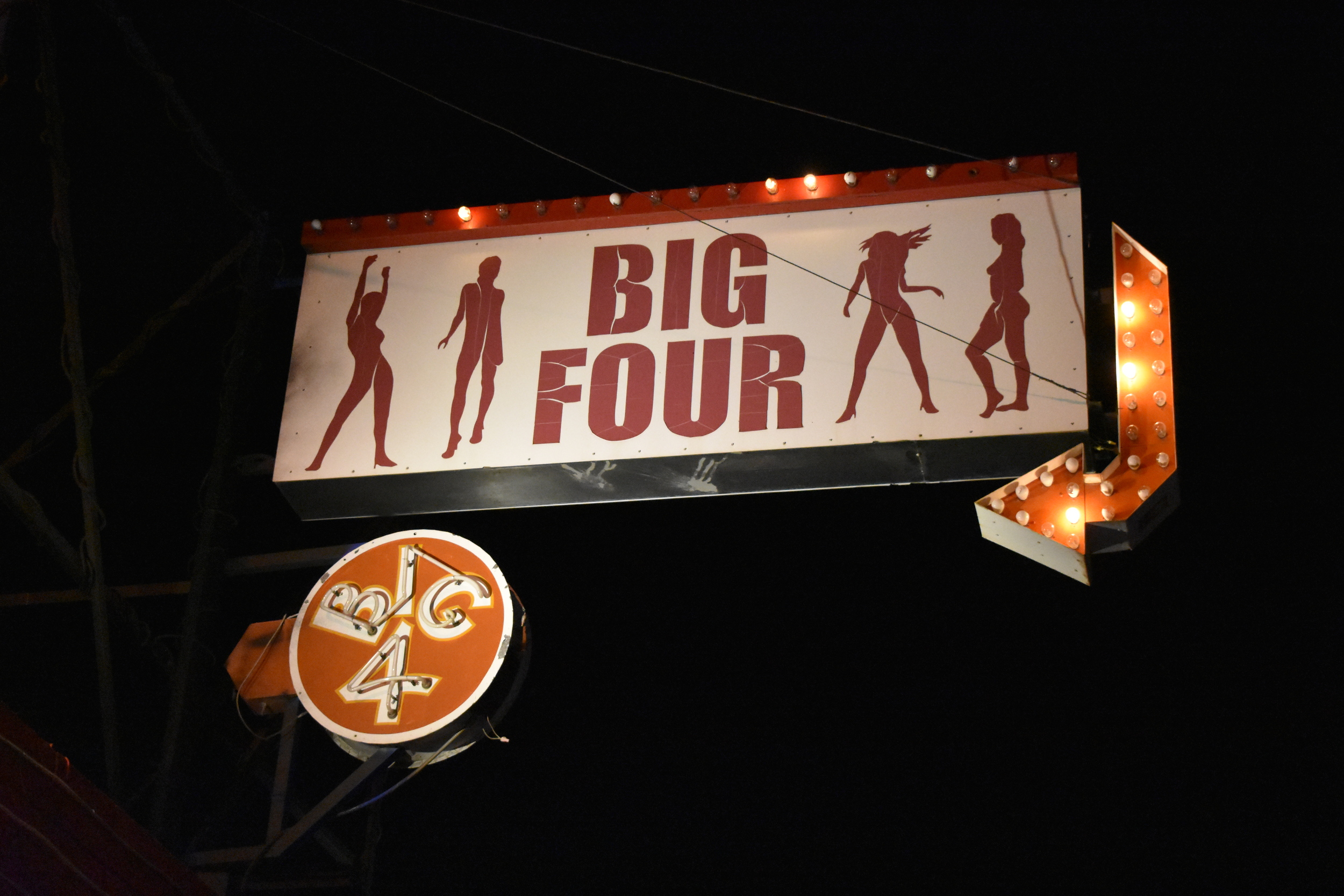 Big Four roof mounted sign, Ely, Nevada