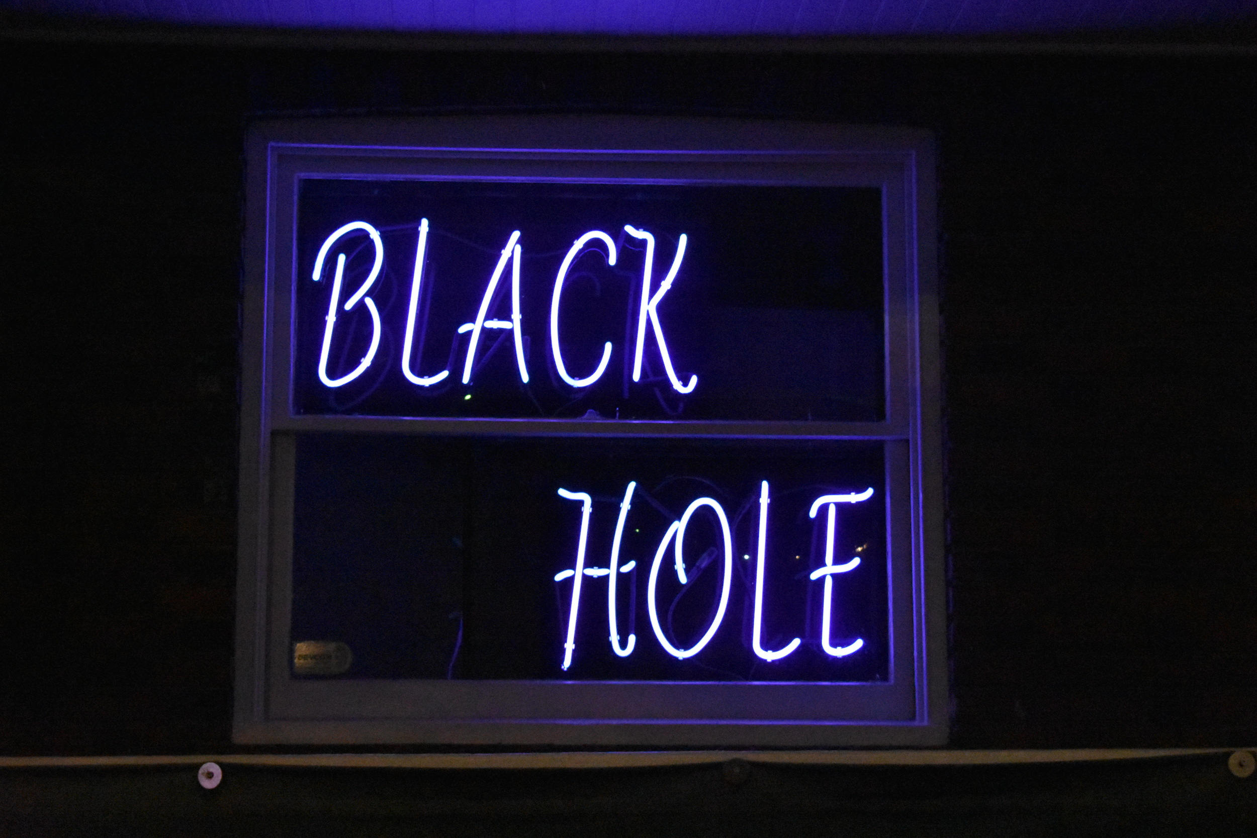 Black Hole window sign, Reno, Nevada