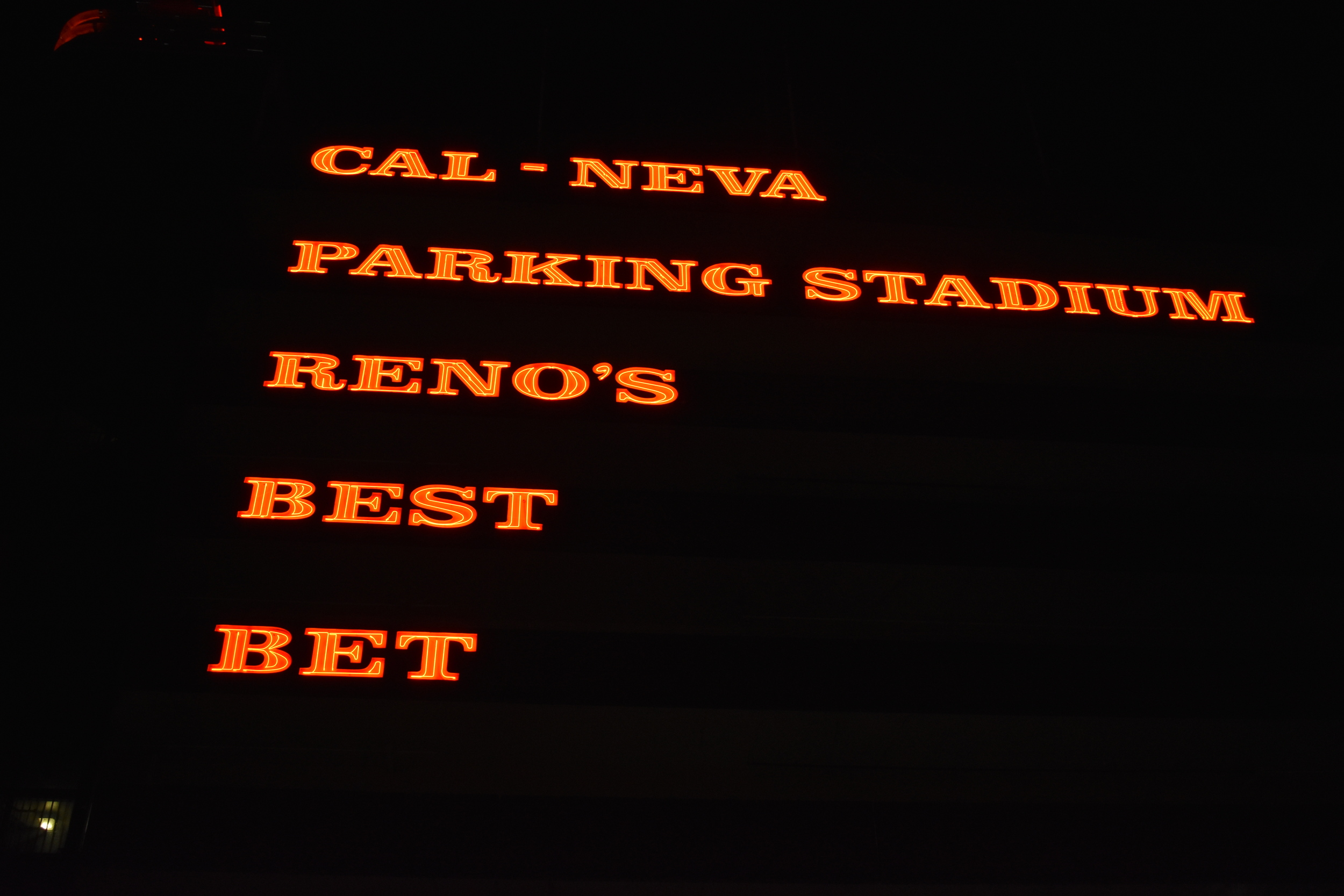 Cal-Neva parking stadium wall mounted sign, Reno, Nevada