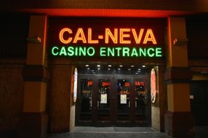 Club Cal-Neva wall mounted casino entrance sign, Reno, Nevada
