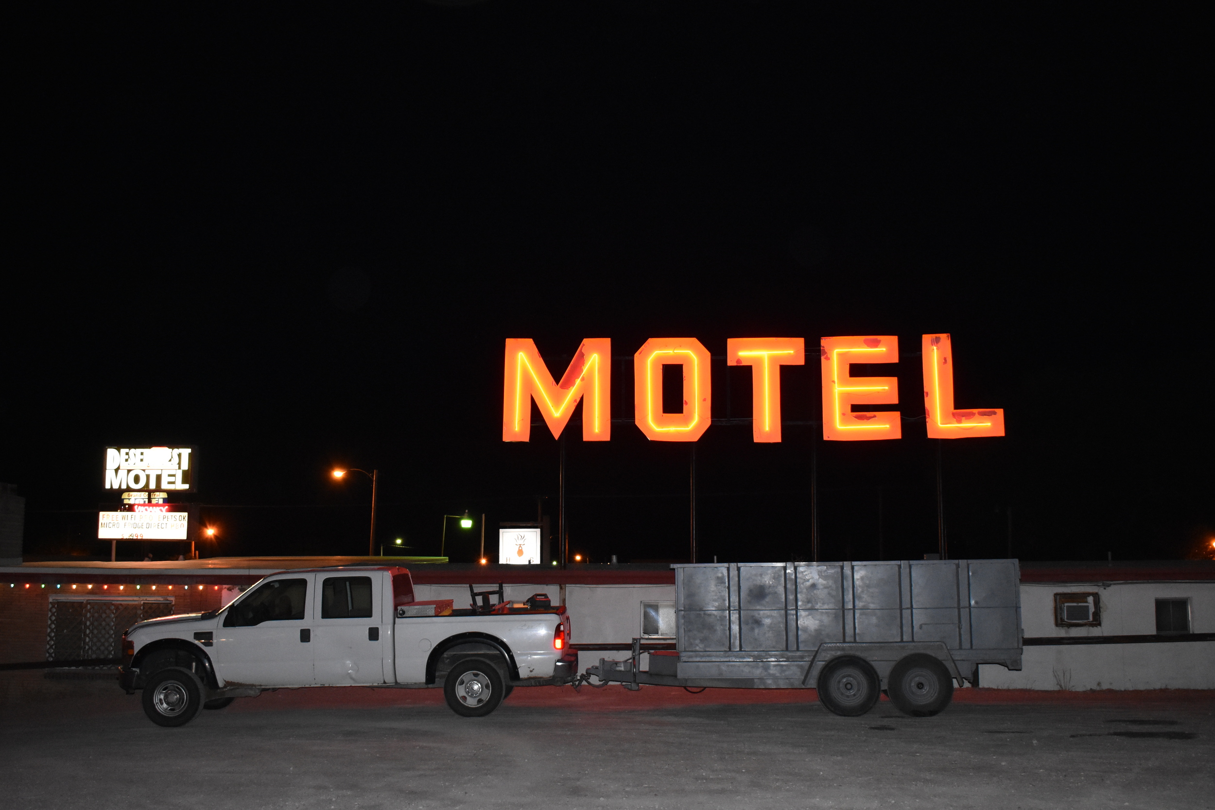 Deser-est Motel mounted signs, Ely, Nevada
