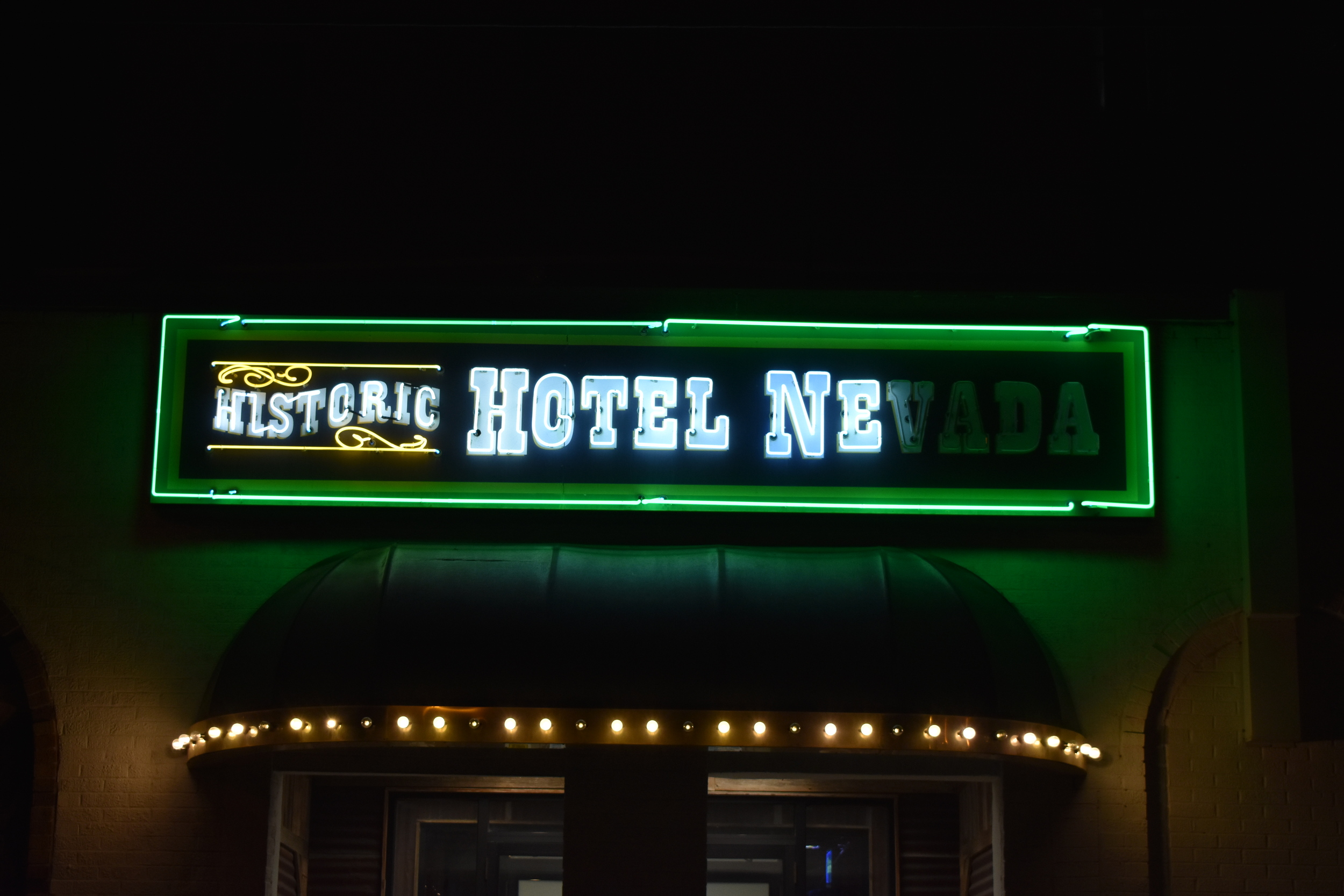 Hotel Nevada wall mounted sign, Ely, Nevada