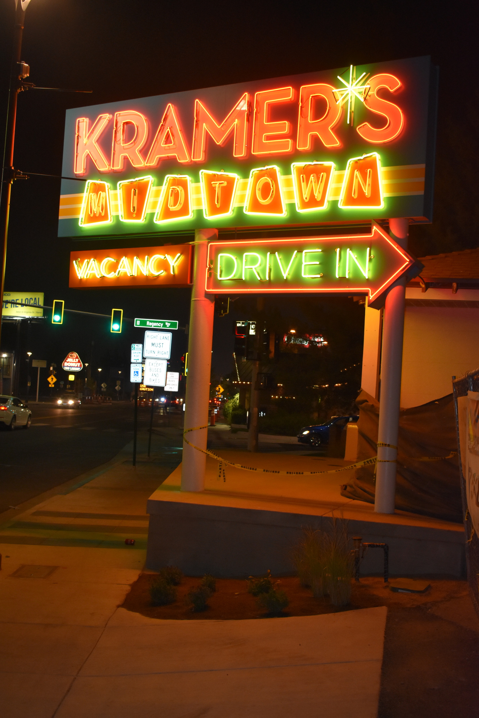 Kramer's Midtown Motel mounted sign, Reno, Nevada