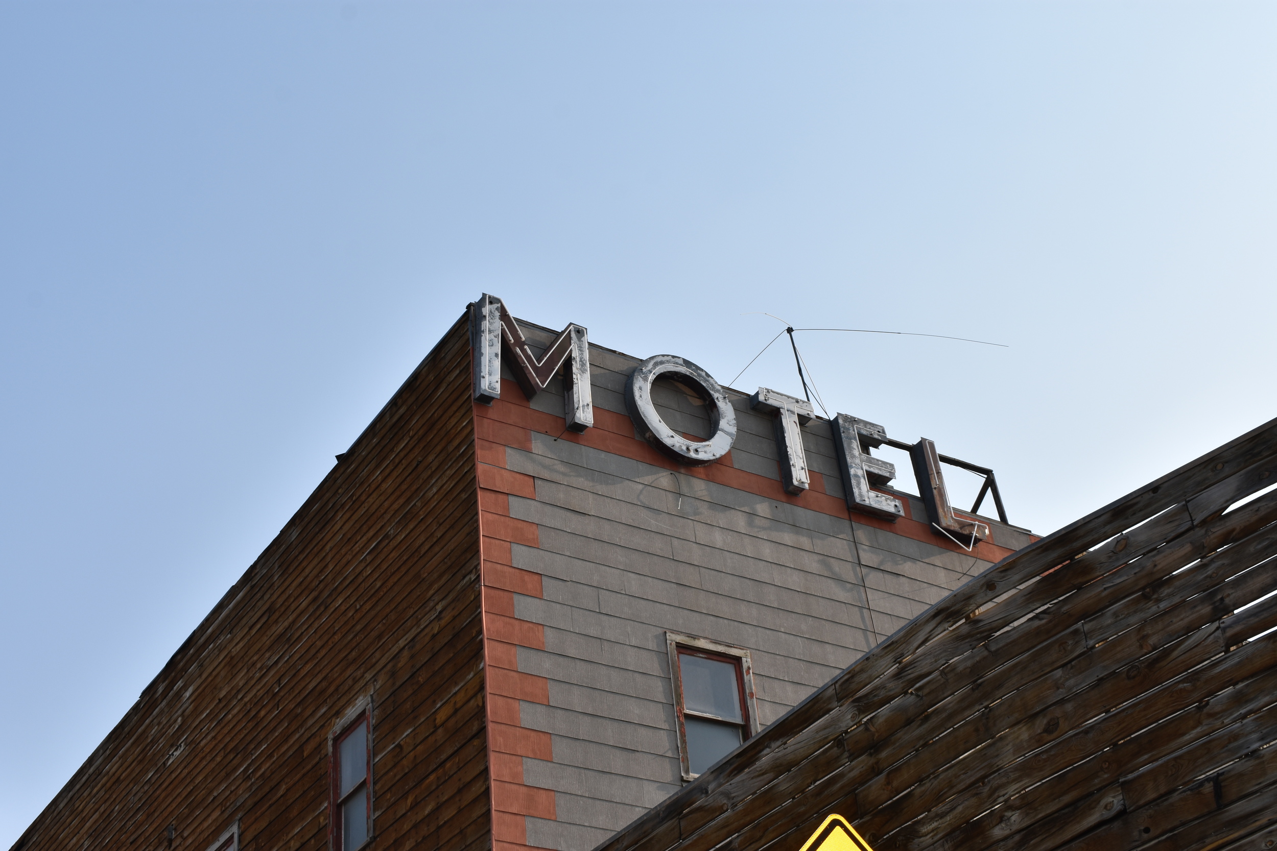Motel wall mounted sign, Eureka, Nevada