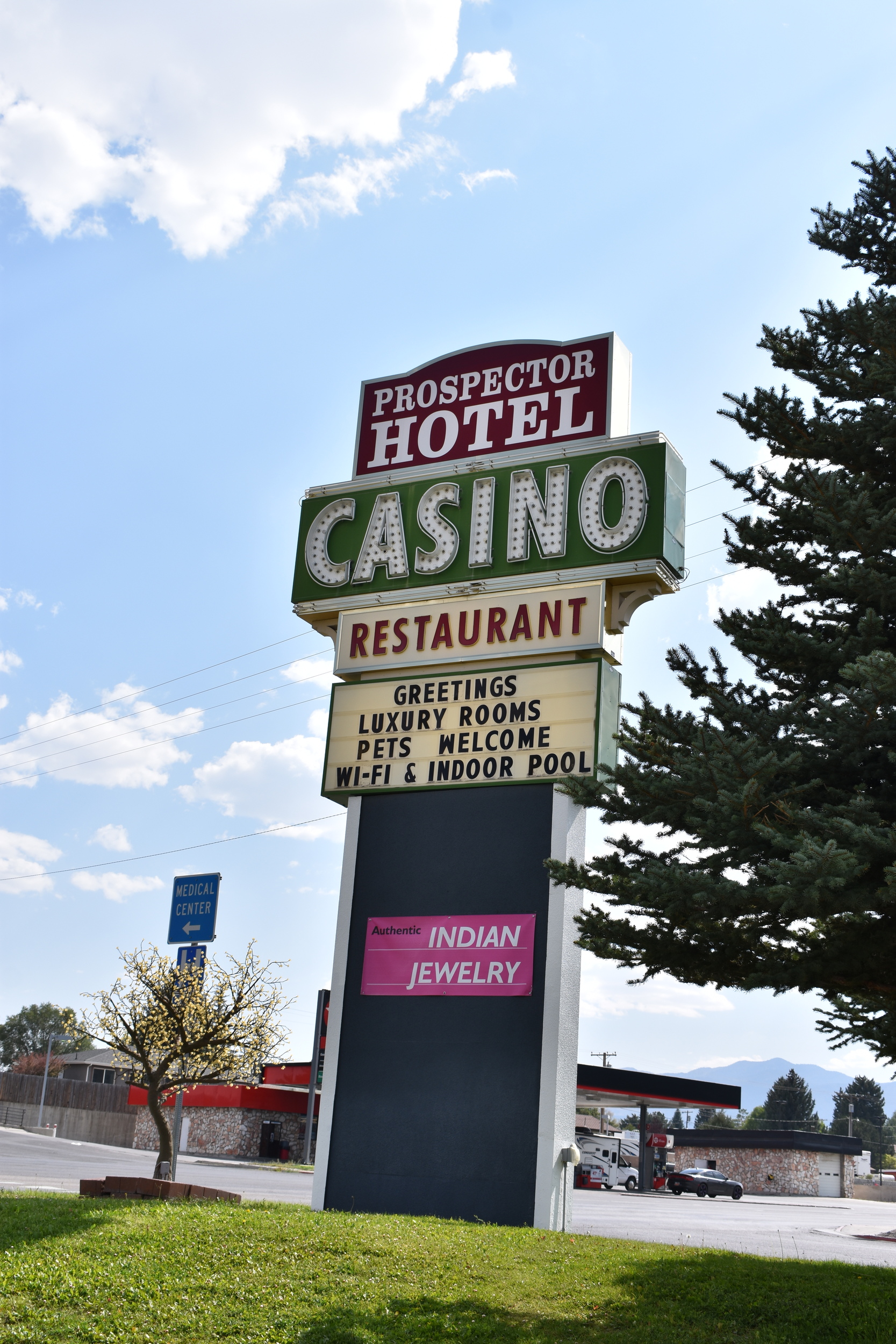 Prospector Hotel mounted sign, Ely, Nevada