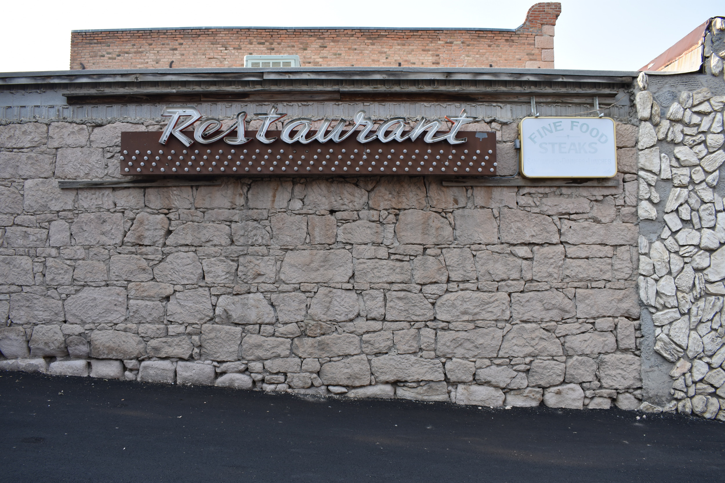Restaurant wall mounted sign, Eureka, Nevada