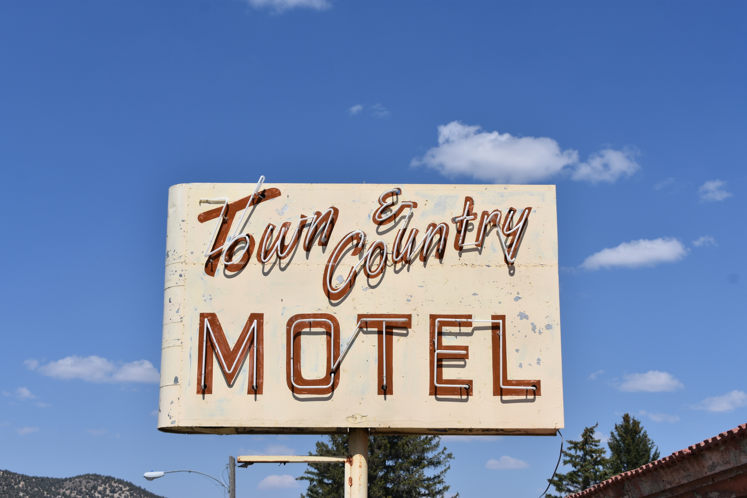 Town and Country Motel mounted sign, Ely, Nevada