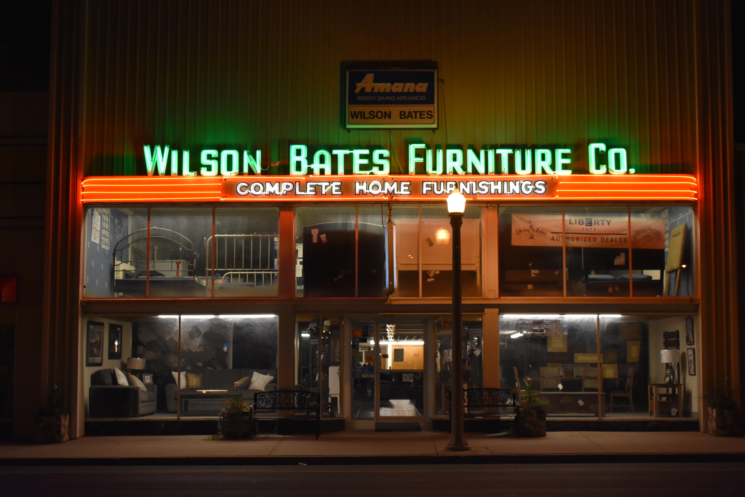 Wilson Bates Furniture Co wall mounted sign, Ely, Nevada