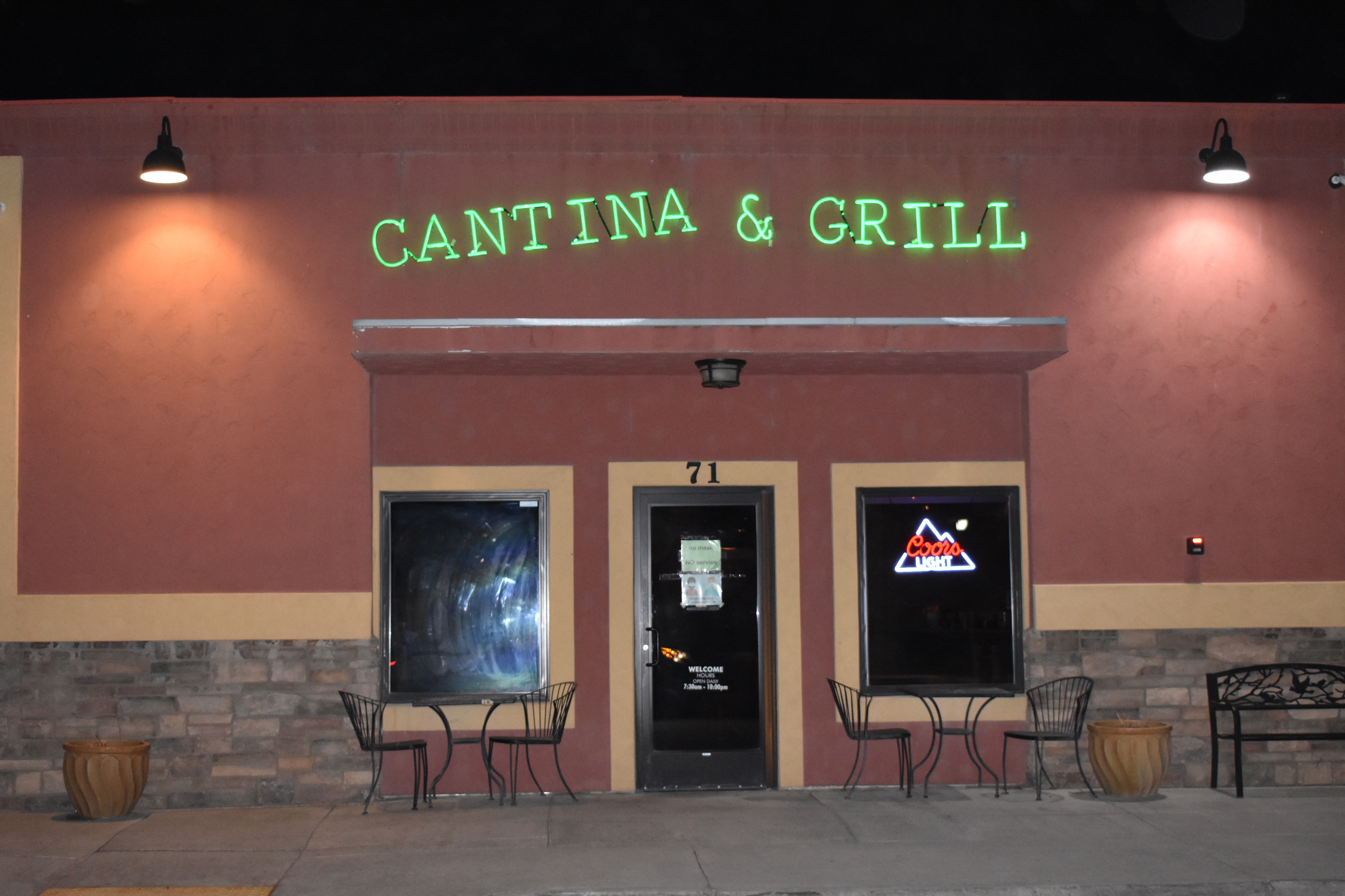 Cantina & Grill wall mounted sign, Winnemucca, Nevada