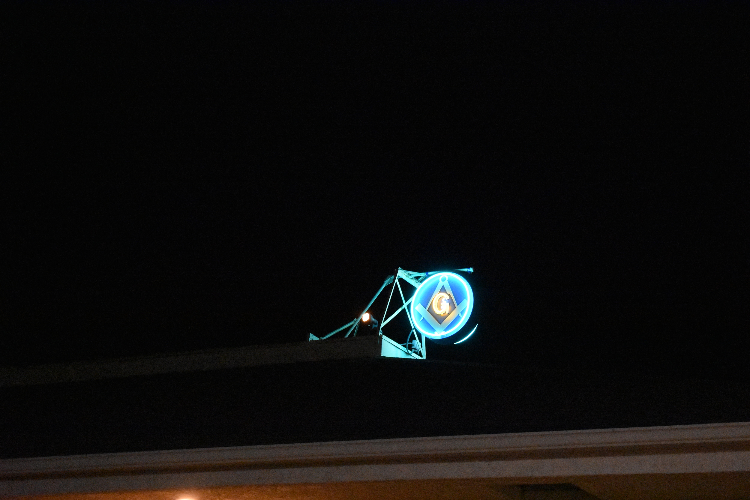 Masonic Lodge roof mounted sign, Reno, Nevada