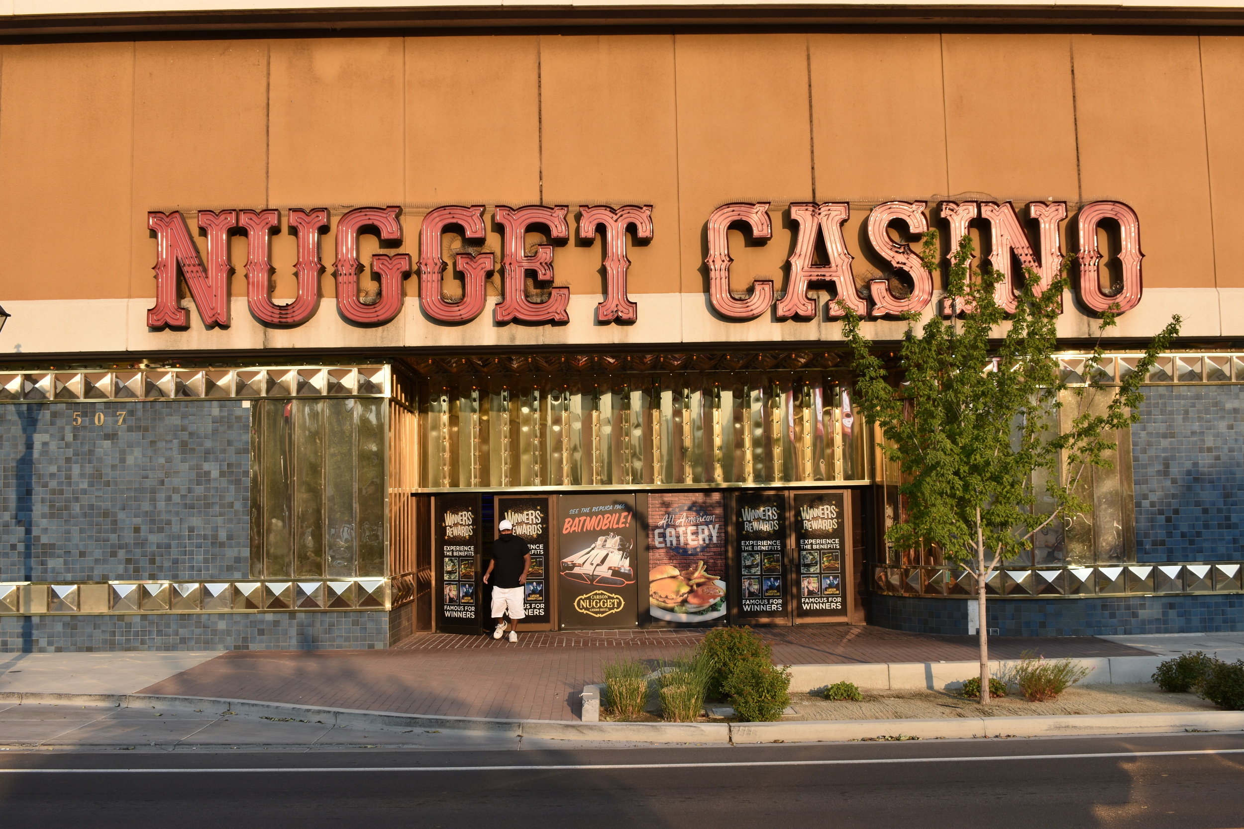 Carson nugget wall mounted casino sign, Carson City, Nevada
