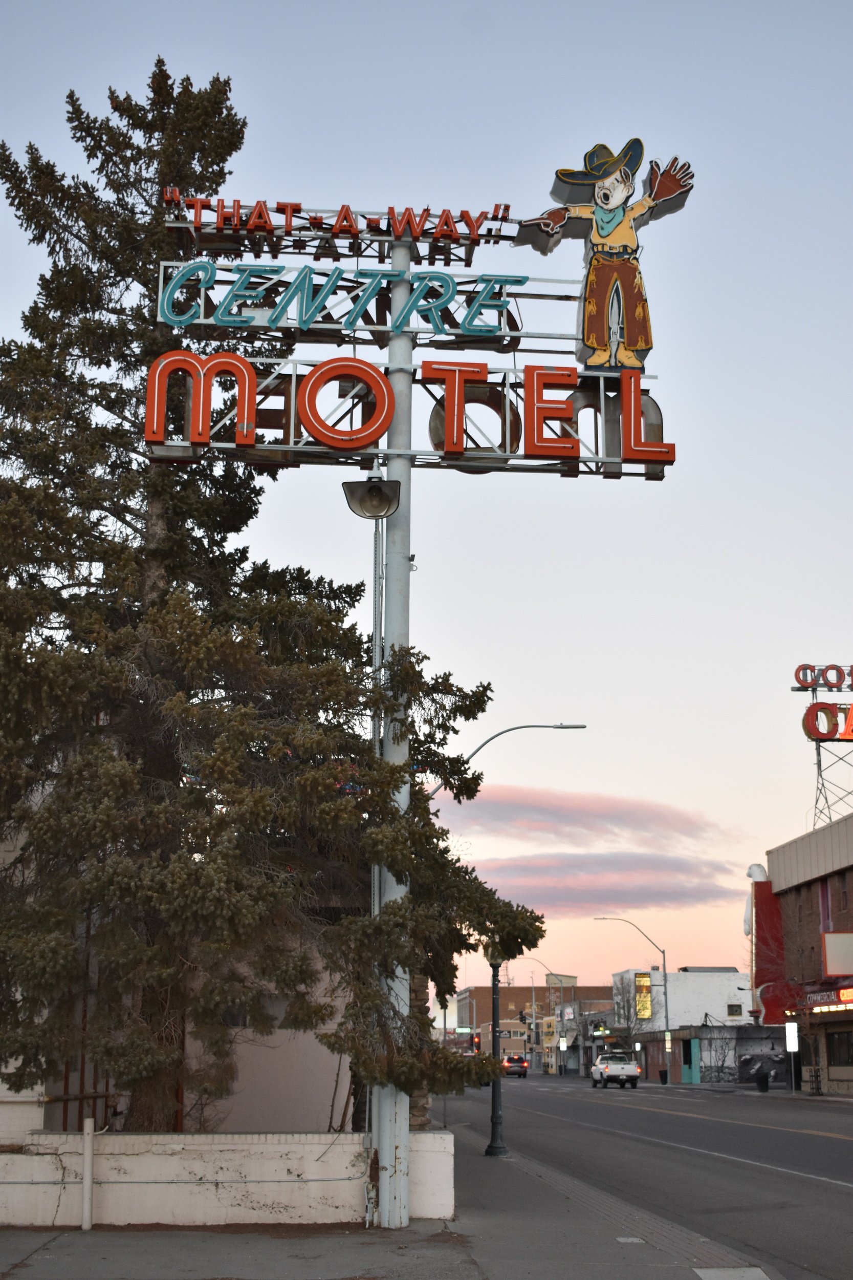 Centre Motel mounted sign, Elko, Nevada