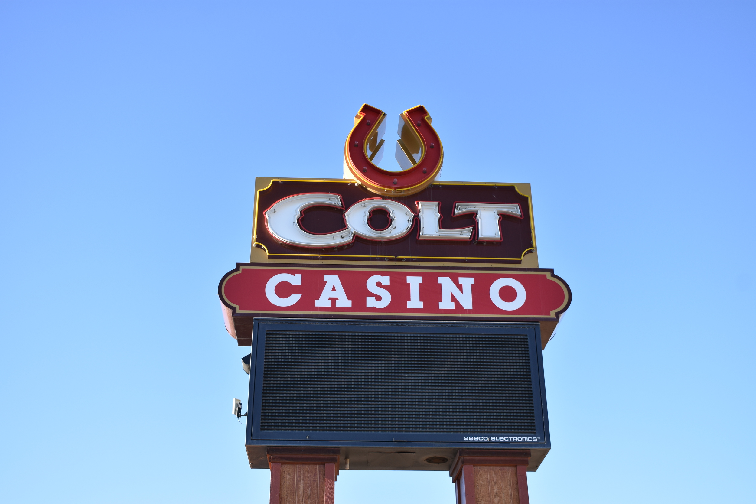 Colt Casino double mounted sign, Battle Mountain, Nevada
