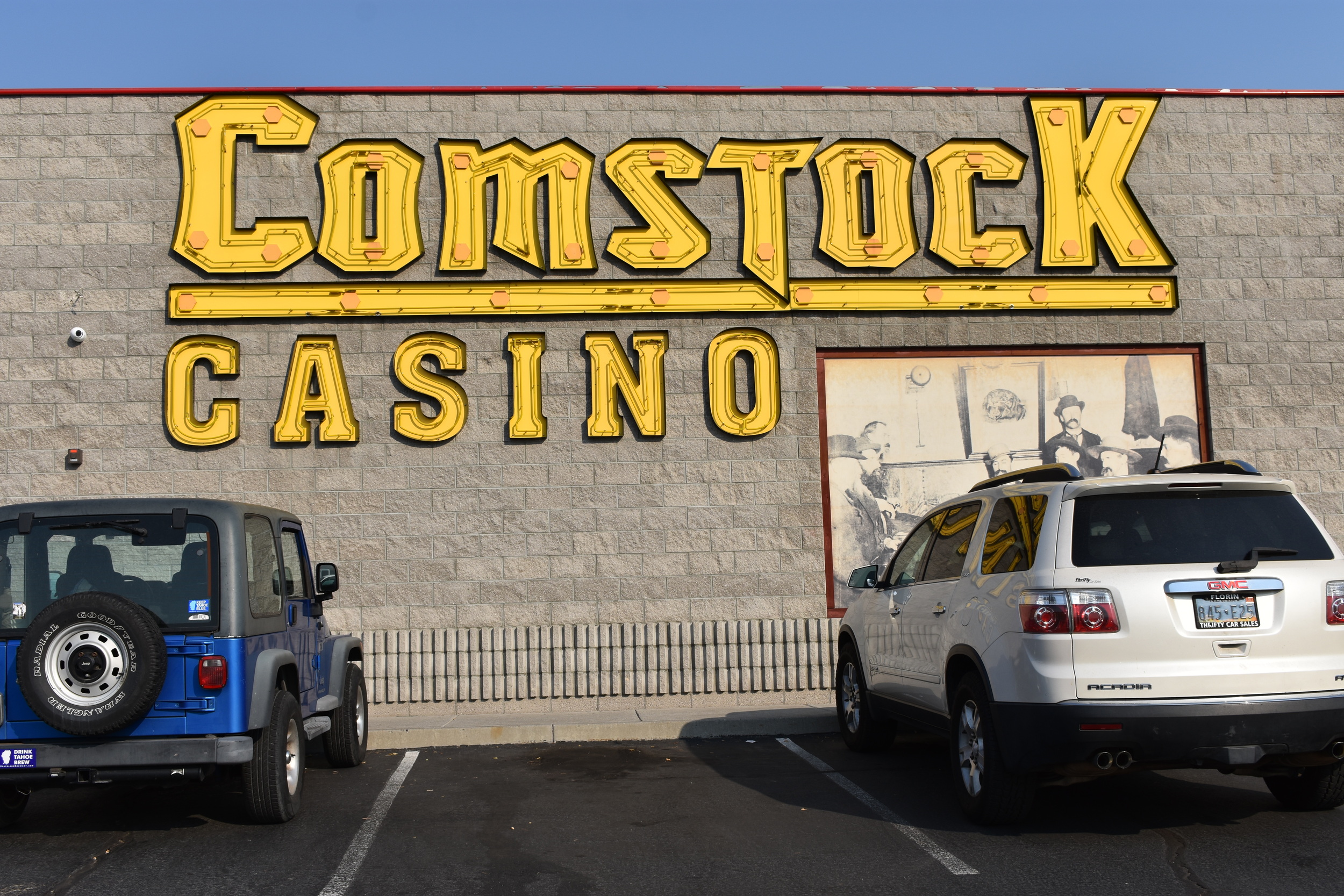 Comstock Casino wall mounted sign, Carson City, Nevada
