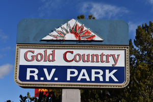 Gold Country R.V. Park mounted sign, Elko, Nevada