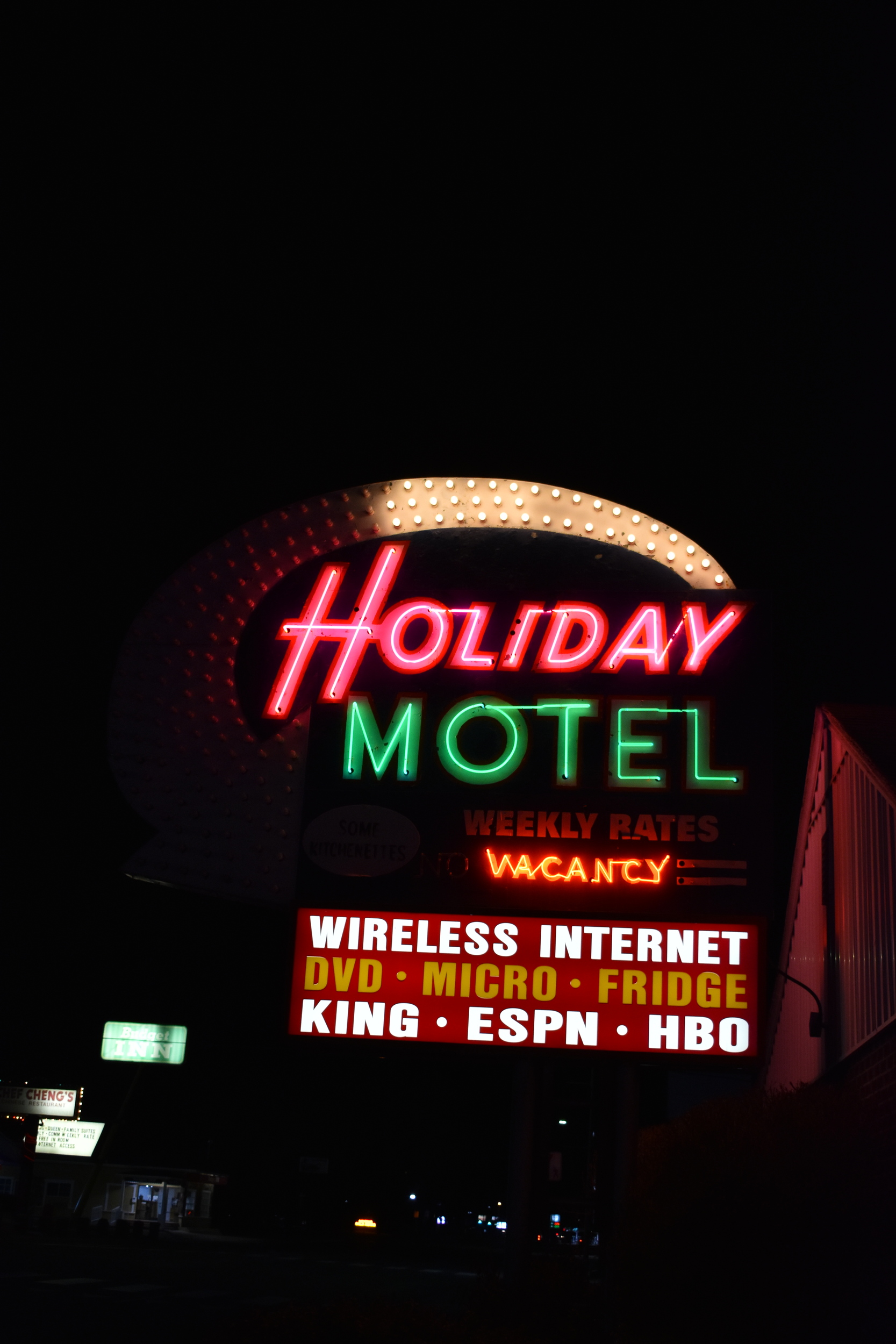 Holiday Motel flag mounted sign, Elko, Nevada