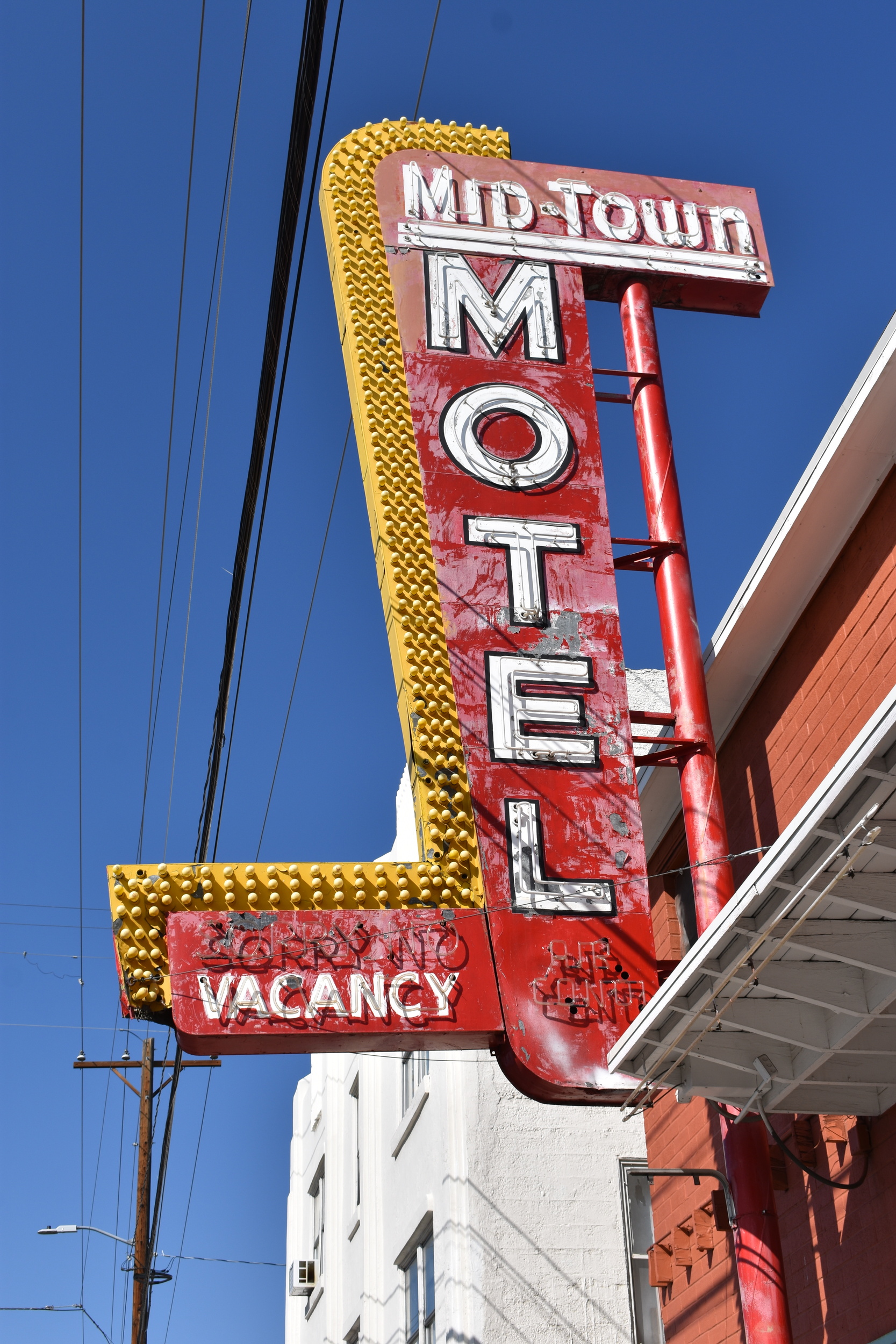 Midtown Motel flag mounted sign, Reno, Nevada