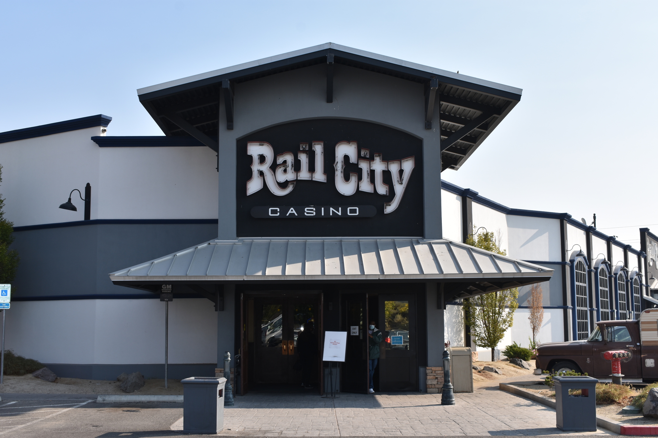 Rail City Casino wall mounted sign, Sparks, Nevada