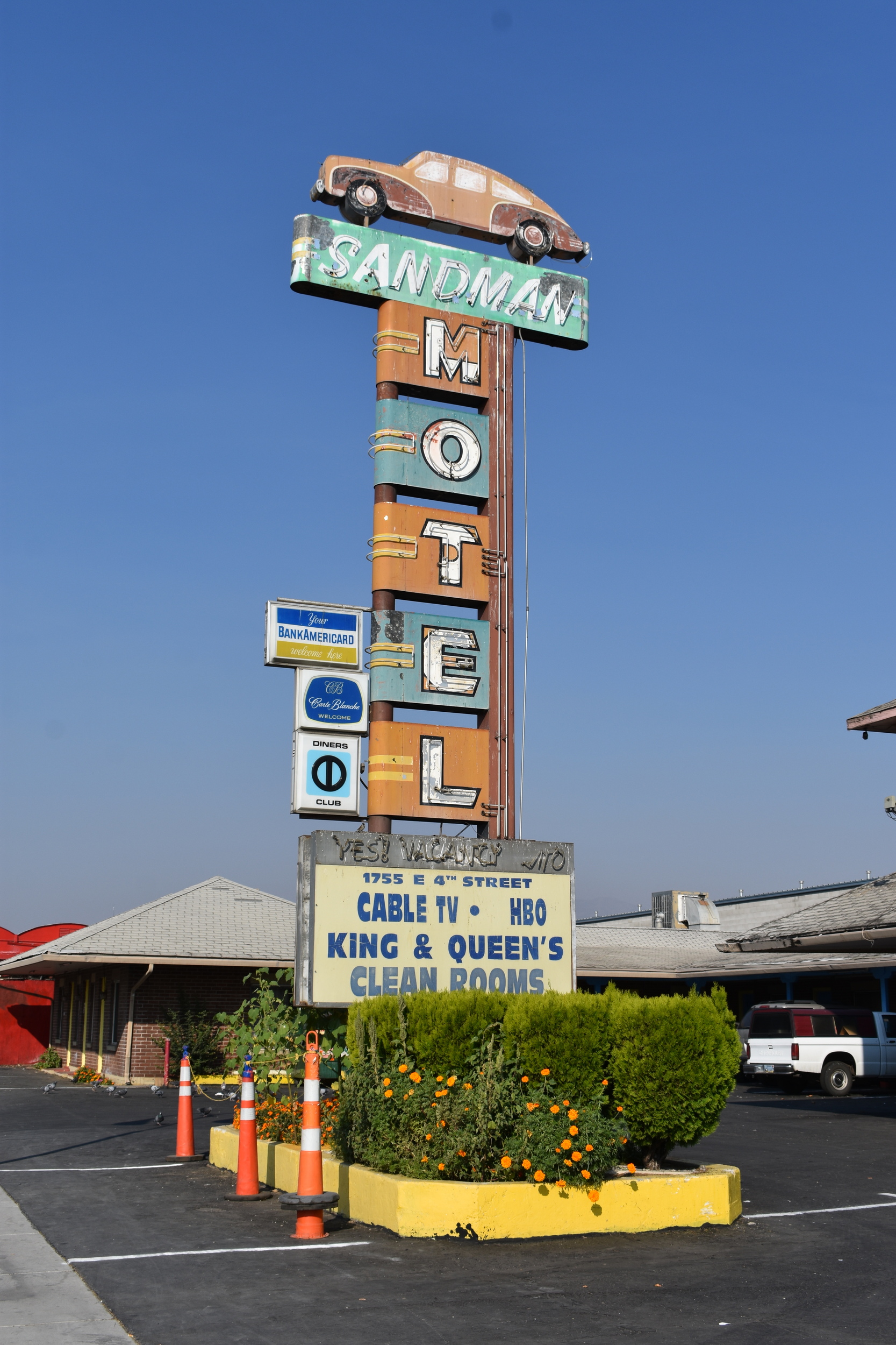 Sandman Motel mounted sign, Reno, Nevada