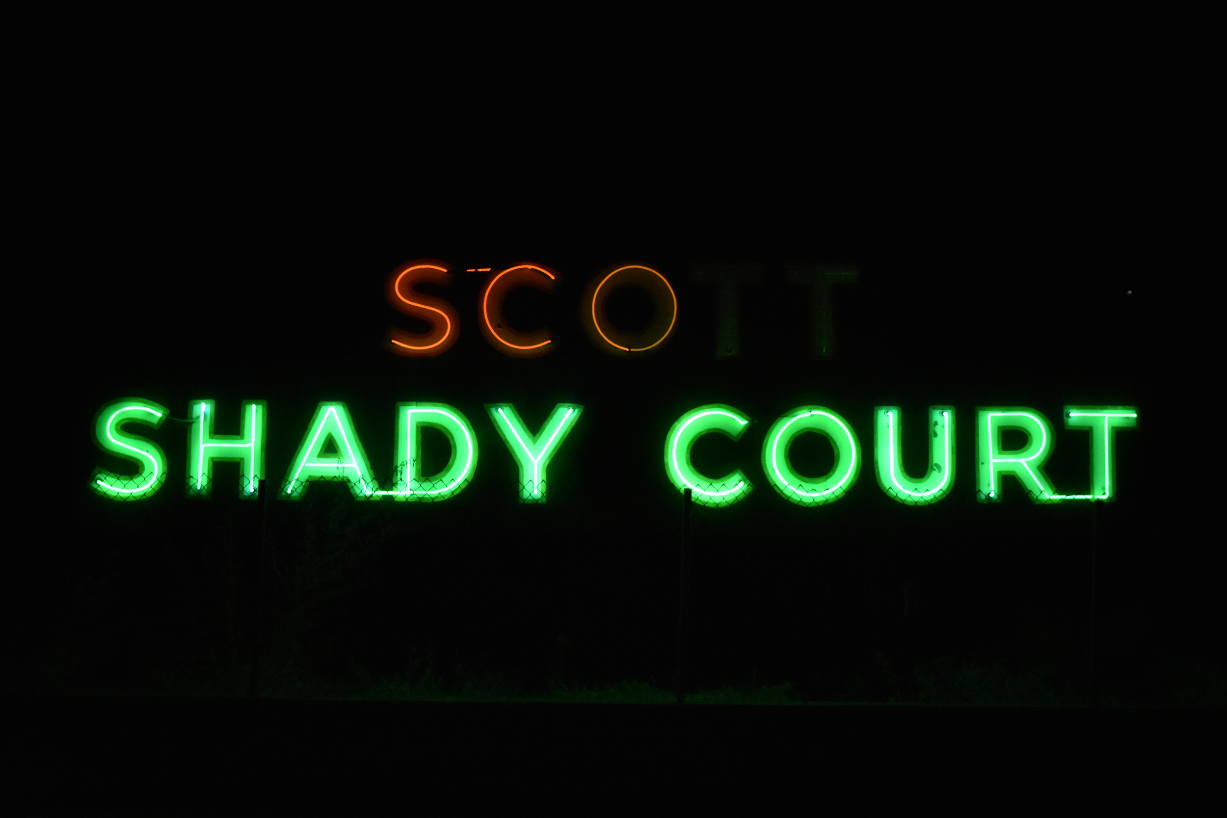 Scott Shady Court Motel mounted sign, Winnemucca, Nevada