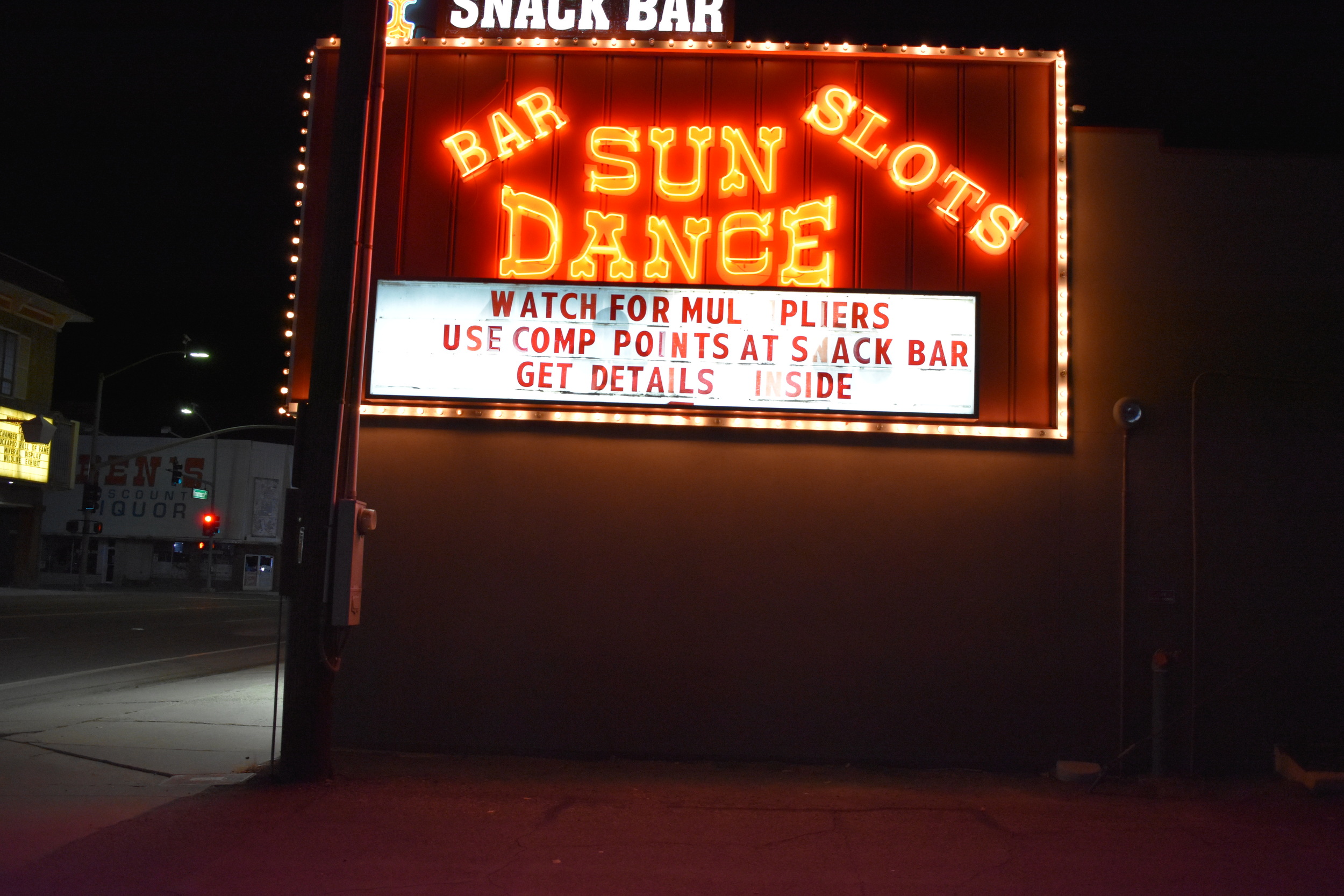 Sundance Casino wall mounted sign, Winnemucca, Nevada