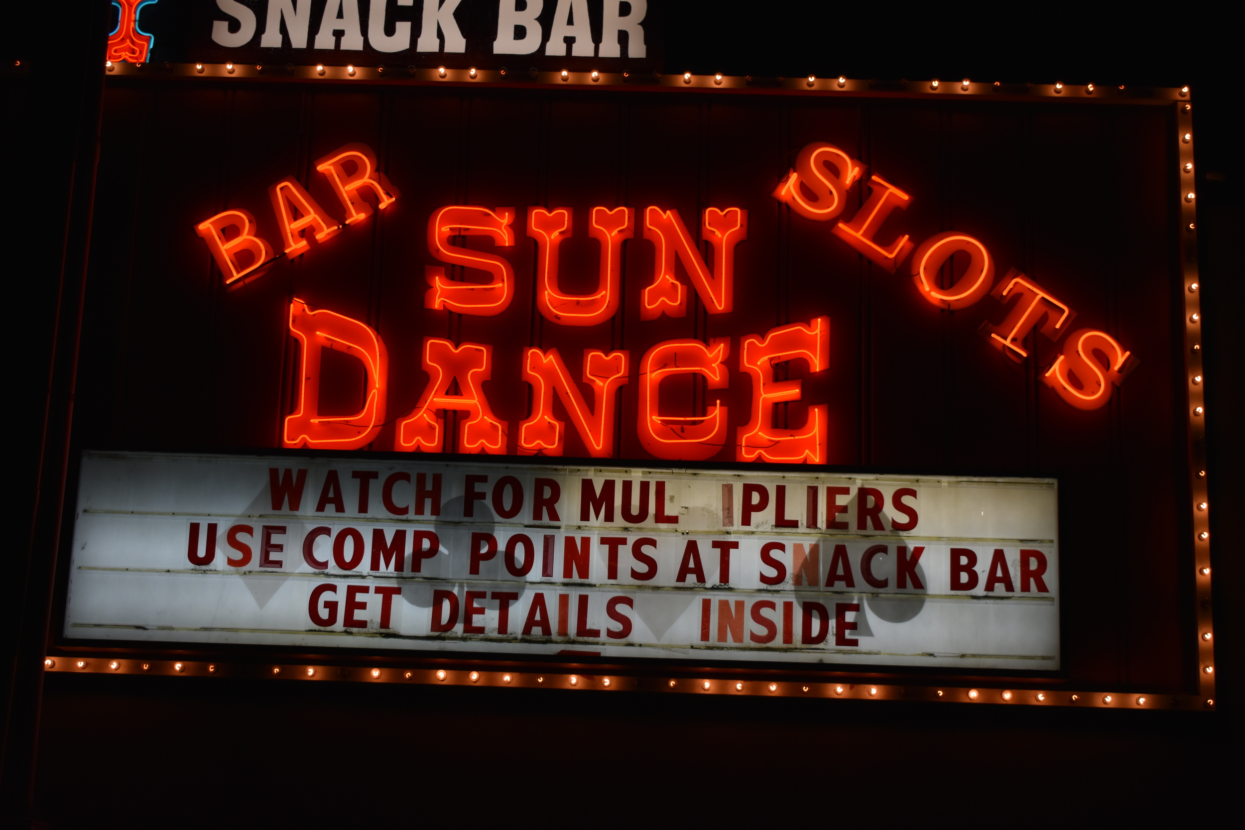 Sundance Casino wall mounted sign, Winnemucca, Nevada