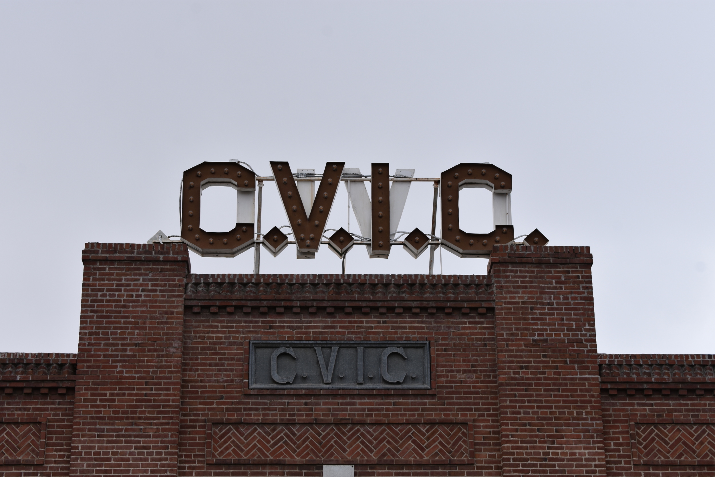 Carson Valley Improvement Center (C.V.I.C.) roof mounted sign, Minden, Nevada