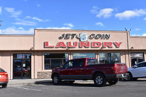 Jet Coin Laundry wall mounted sign, Elko, Nevada