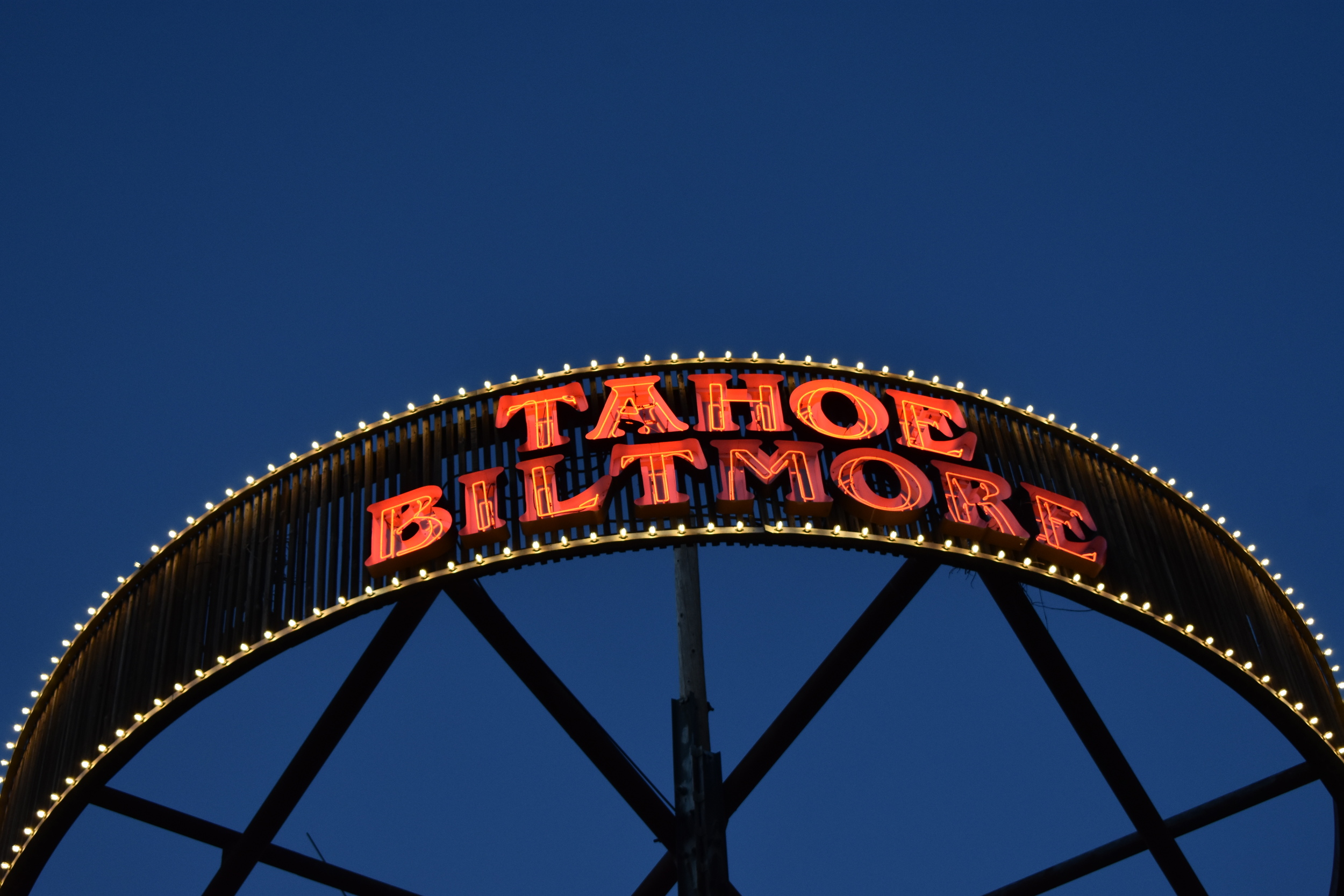 Tahoe Biltmore Lodge & Casino free standing mounted sign, Crystal Bay, Nevada