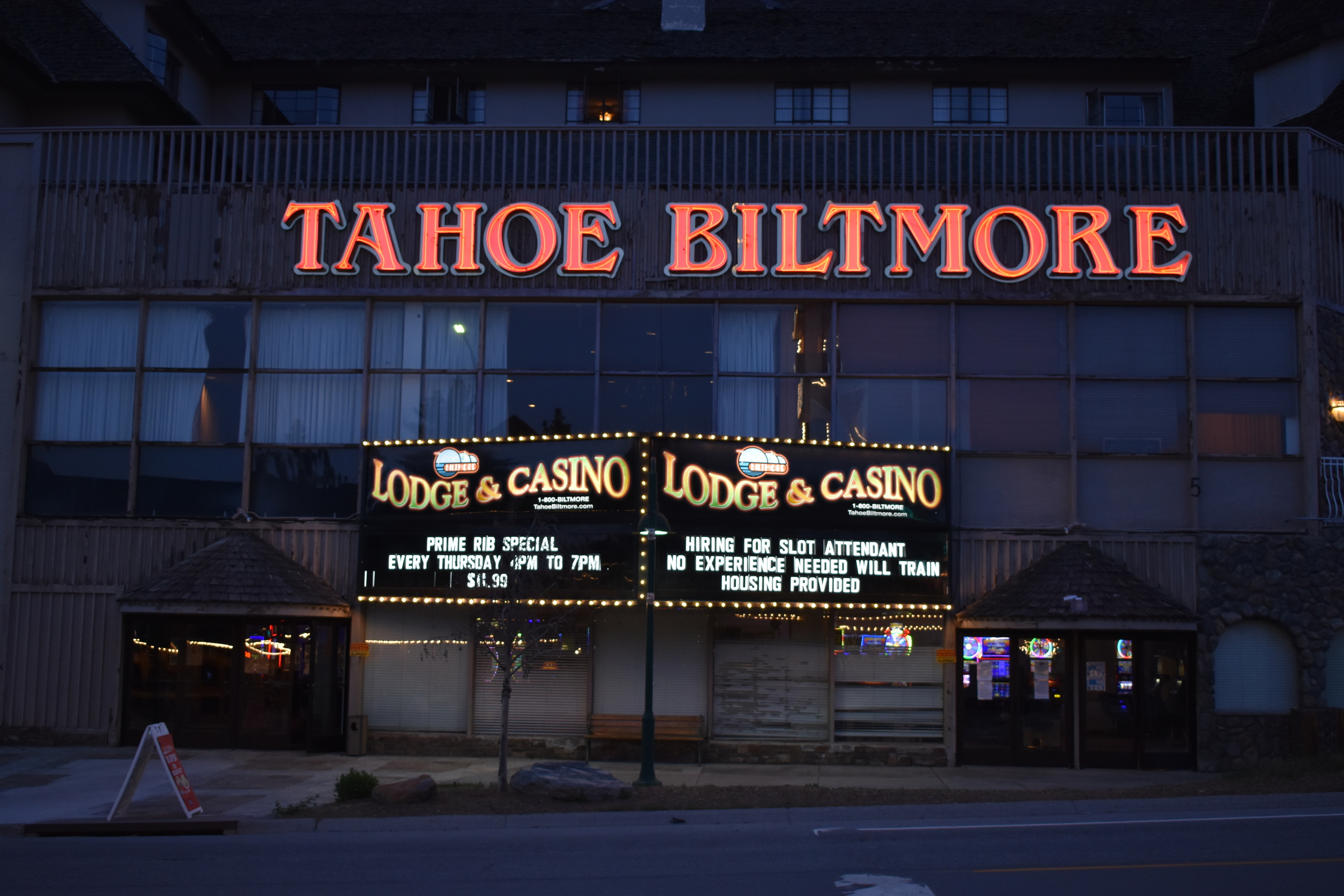 Tahoe Biltmore Lodge & Casino wall mounted sign, Crystal Bay, Nevada