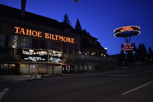 Tahoe Biltmore Lodge & Casino wall and free standing mounted signs, Crystal Bay, Nevada
