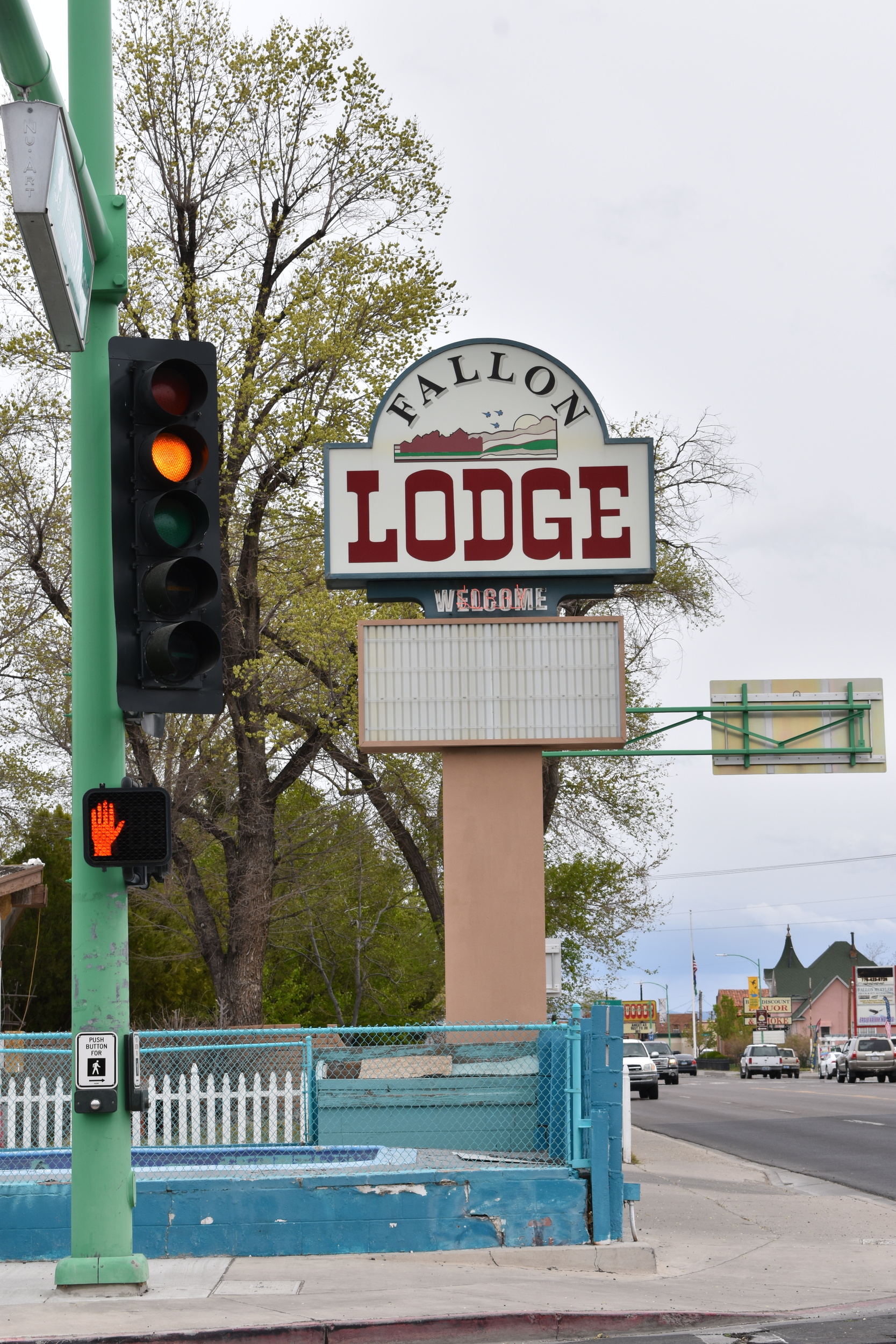 Fallon Lodge mounted sign, Fallon, Nevada