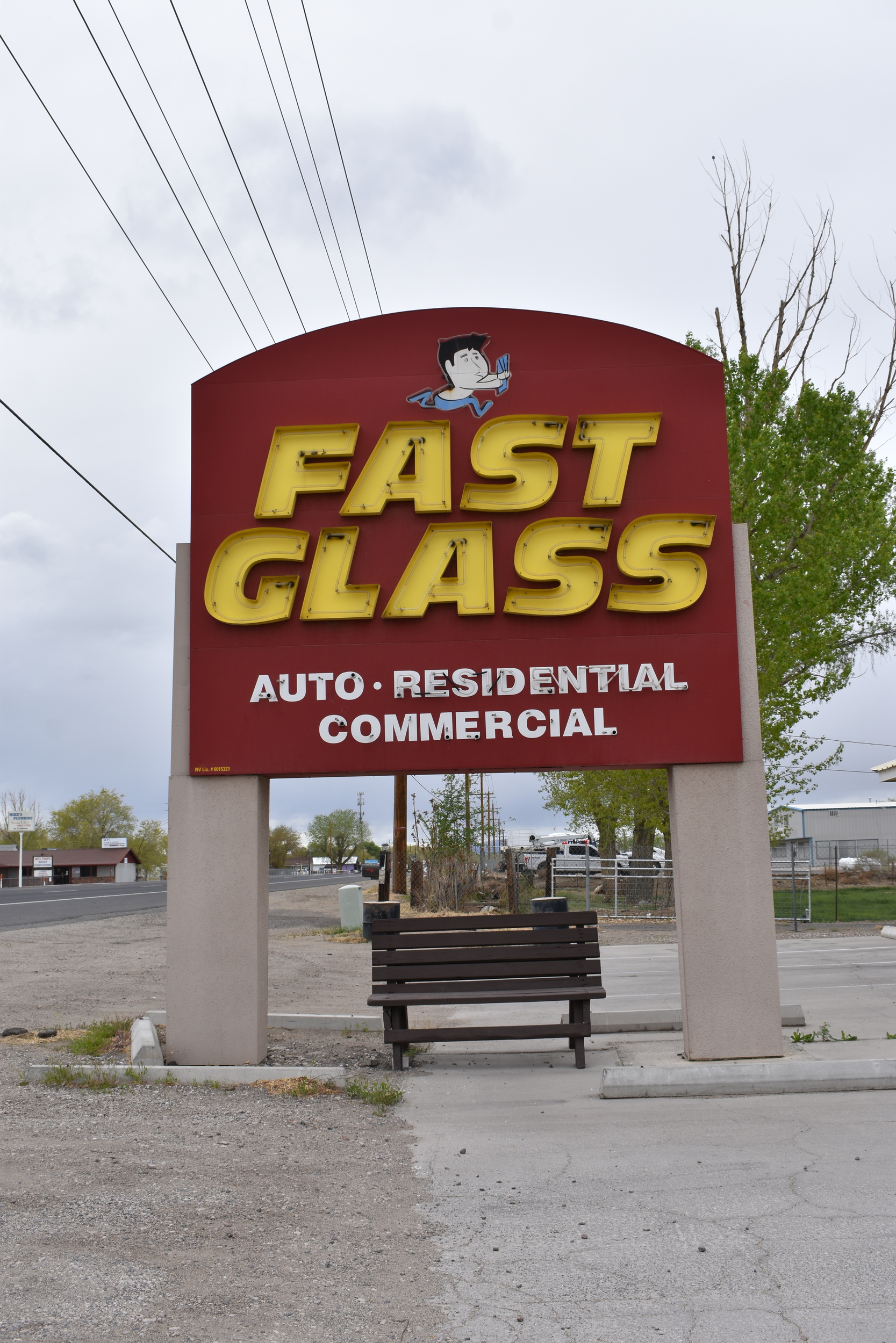 Fast Glass double mounted sign, Fallon, Nevada
