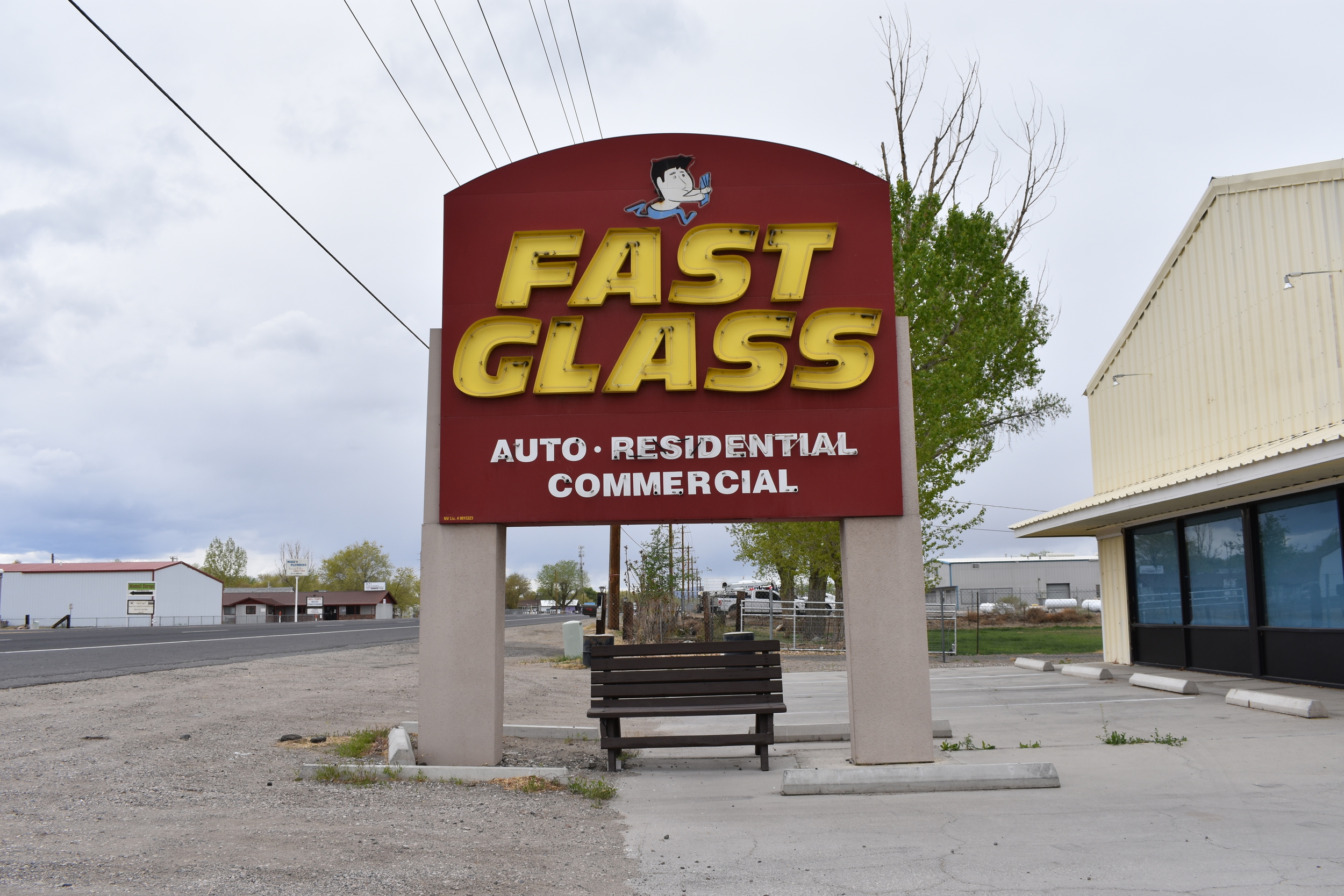 Fast Glass double mounted sign, Fallon, Nevada