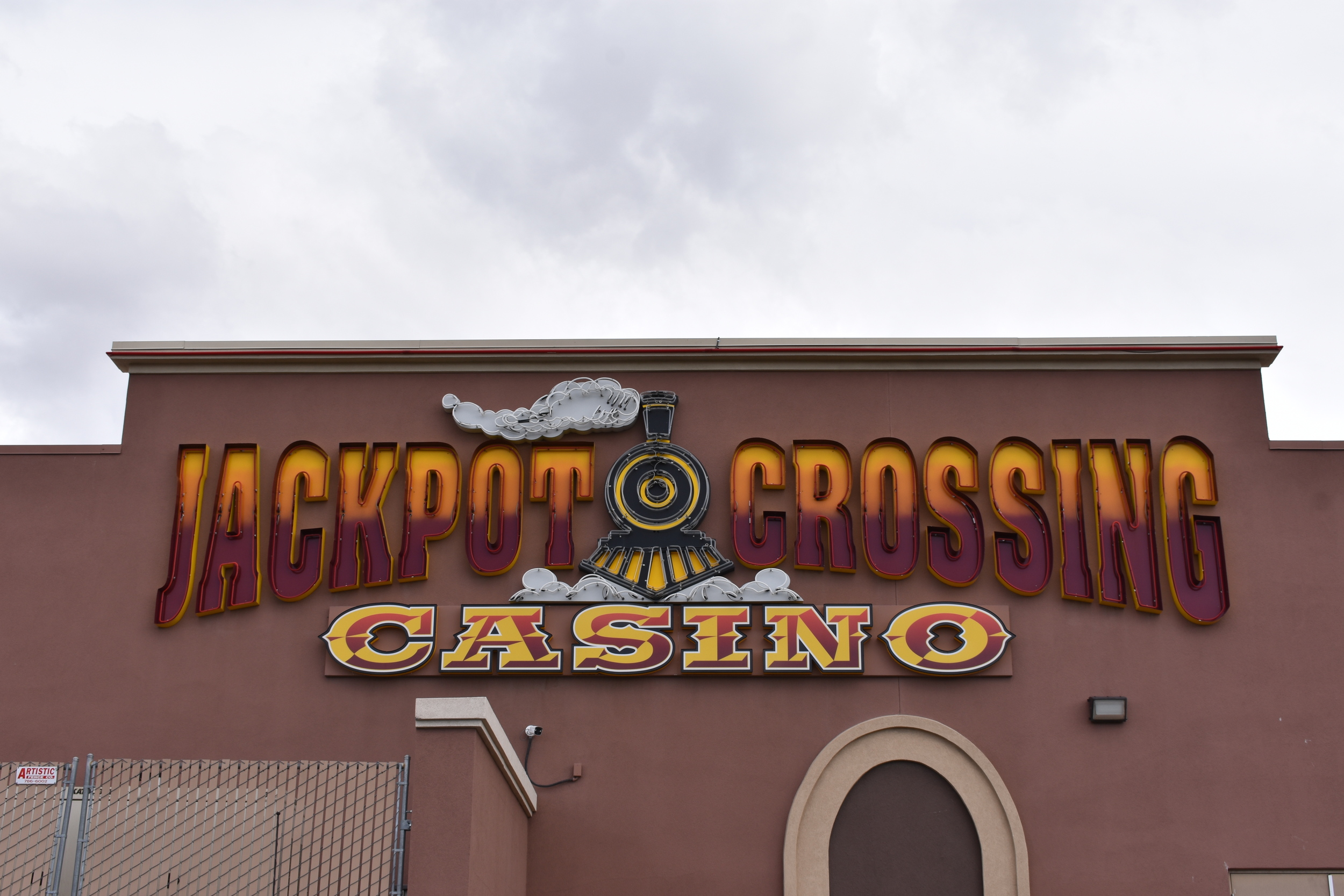 Jackpot Crossing Casino wall mounted sign, Fernley, Nevada