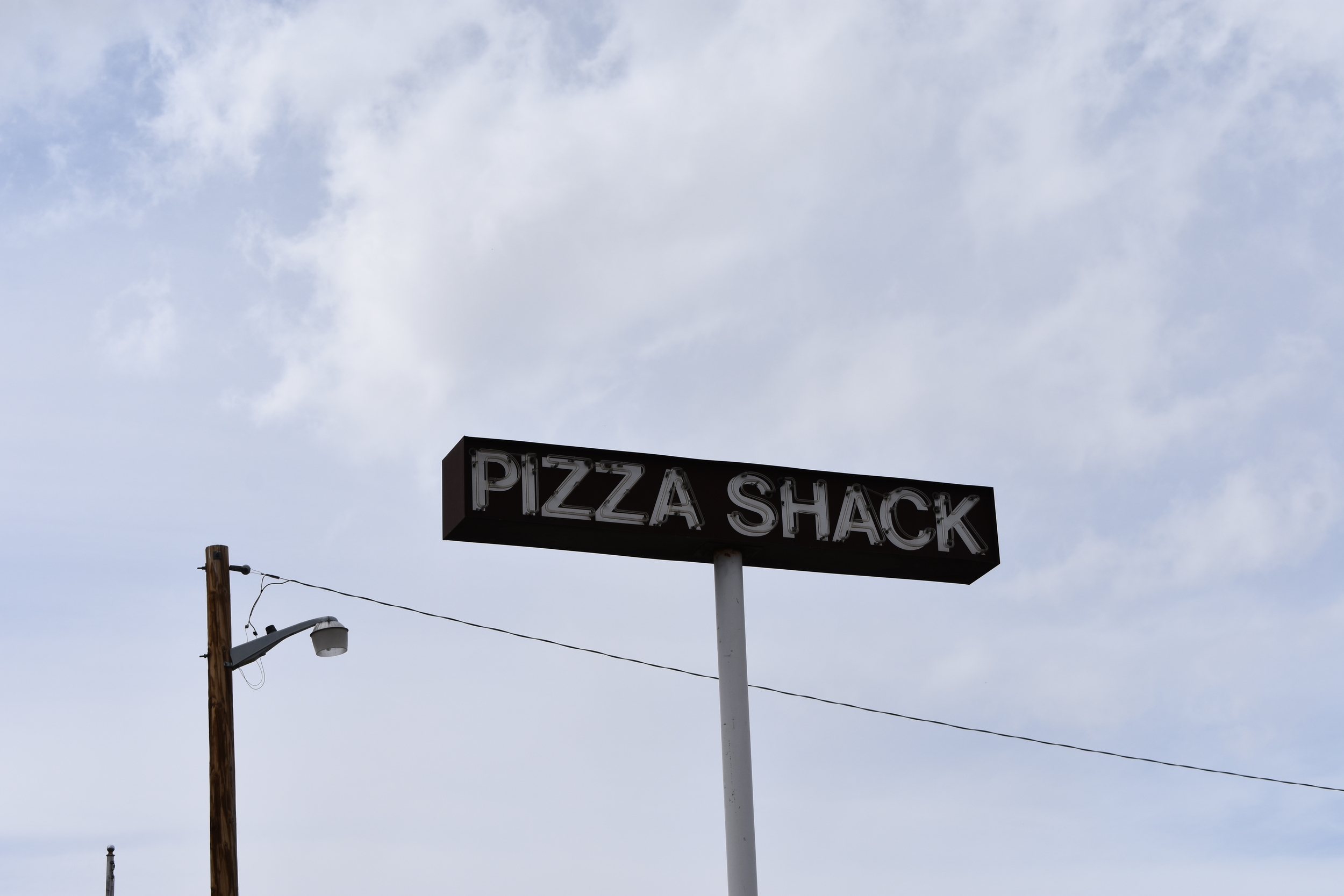 Pizza Shack mounted sign, Fernley, Nevada