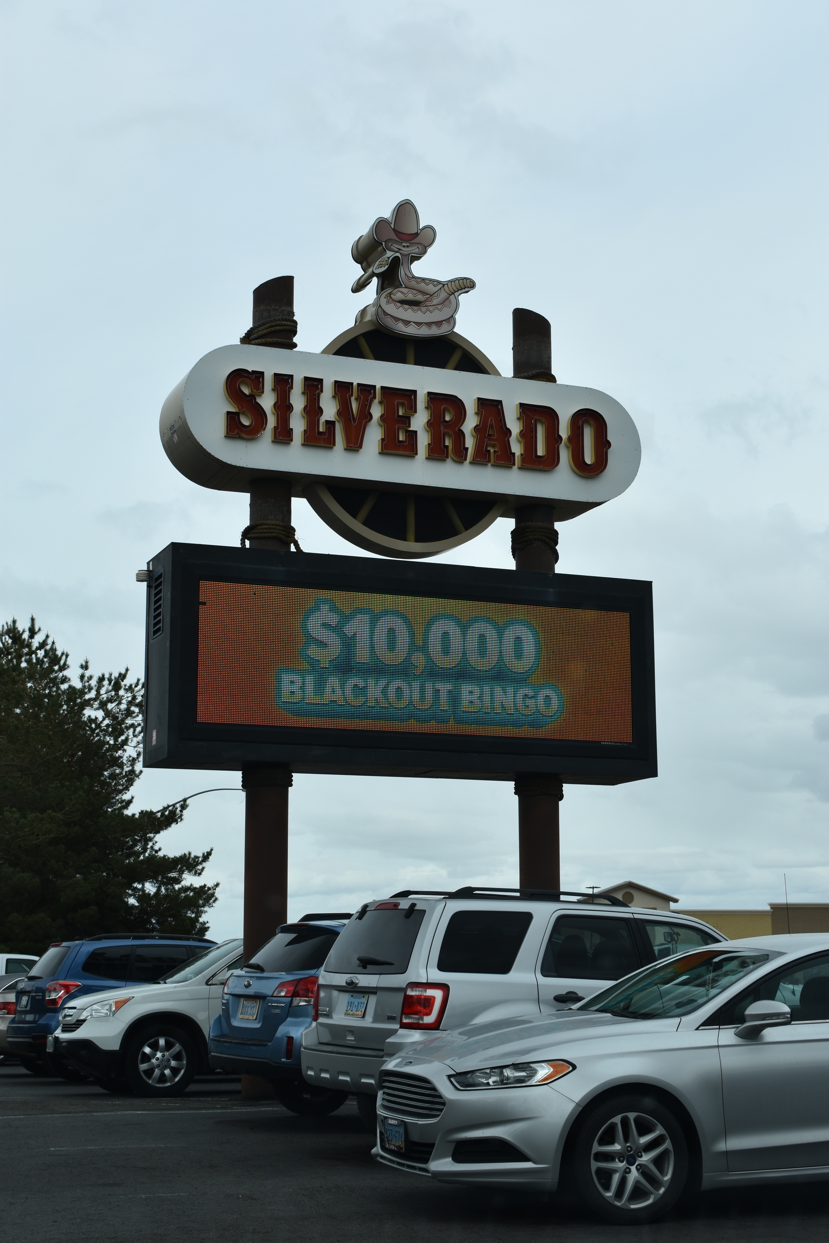 Silverado Casino double mounted sign, Fernley, Nevada