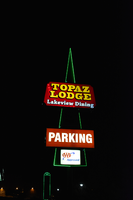 Topaz Lodge mounted sign, Gardnerville, Nevada