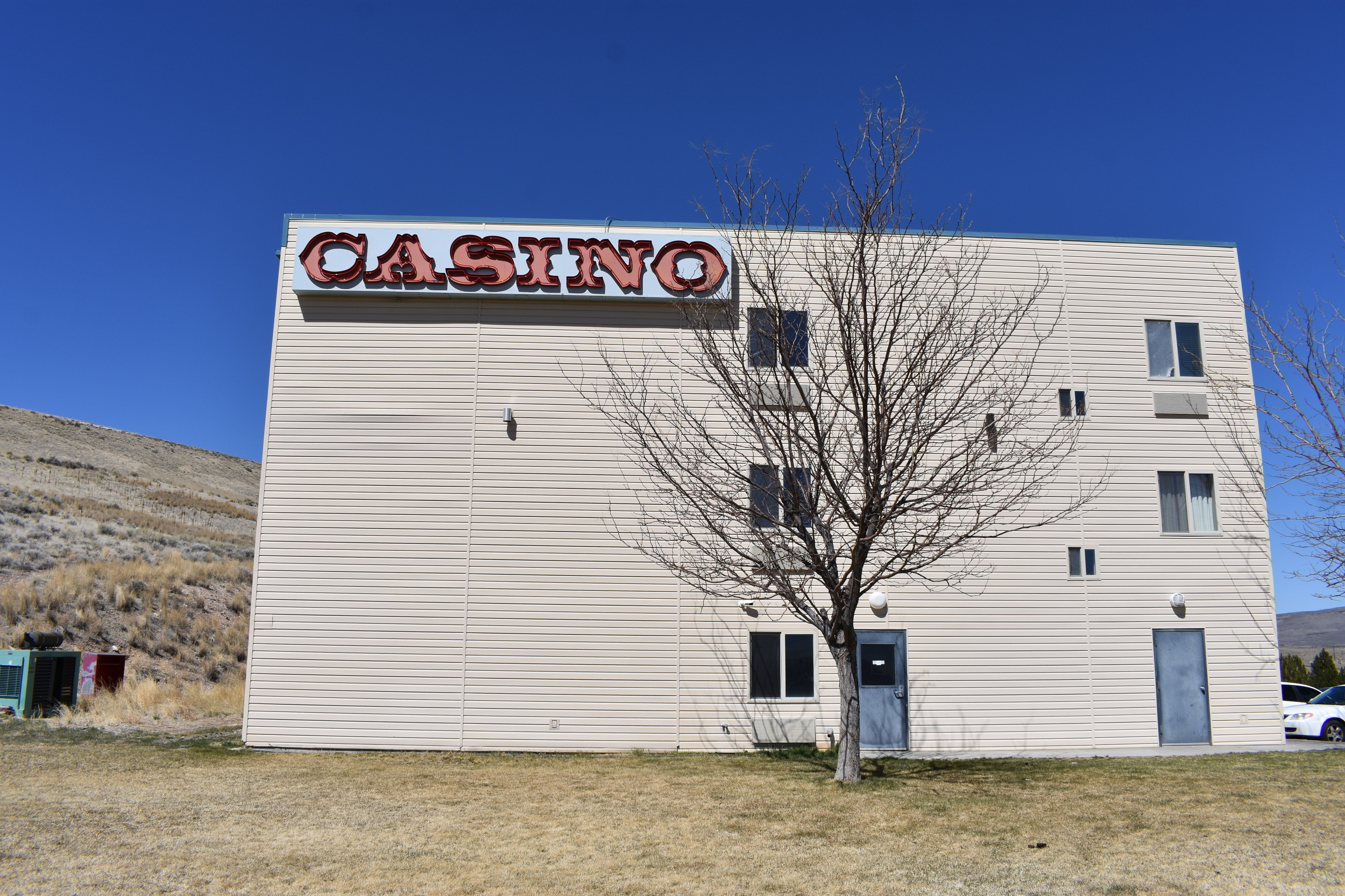 Pony Express Casino wall mounted sign, Jackpot, Nevada