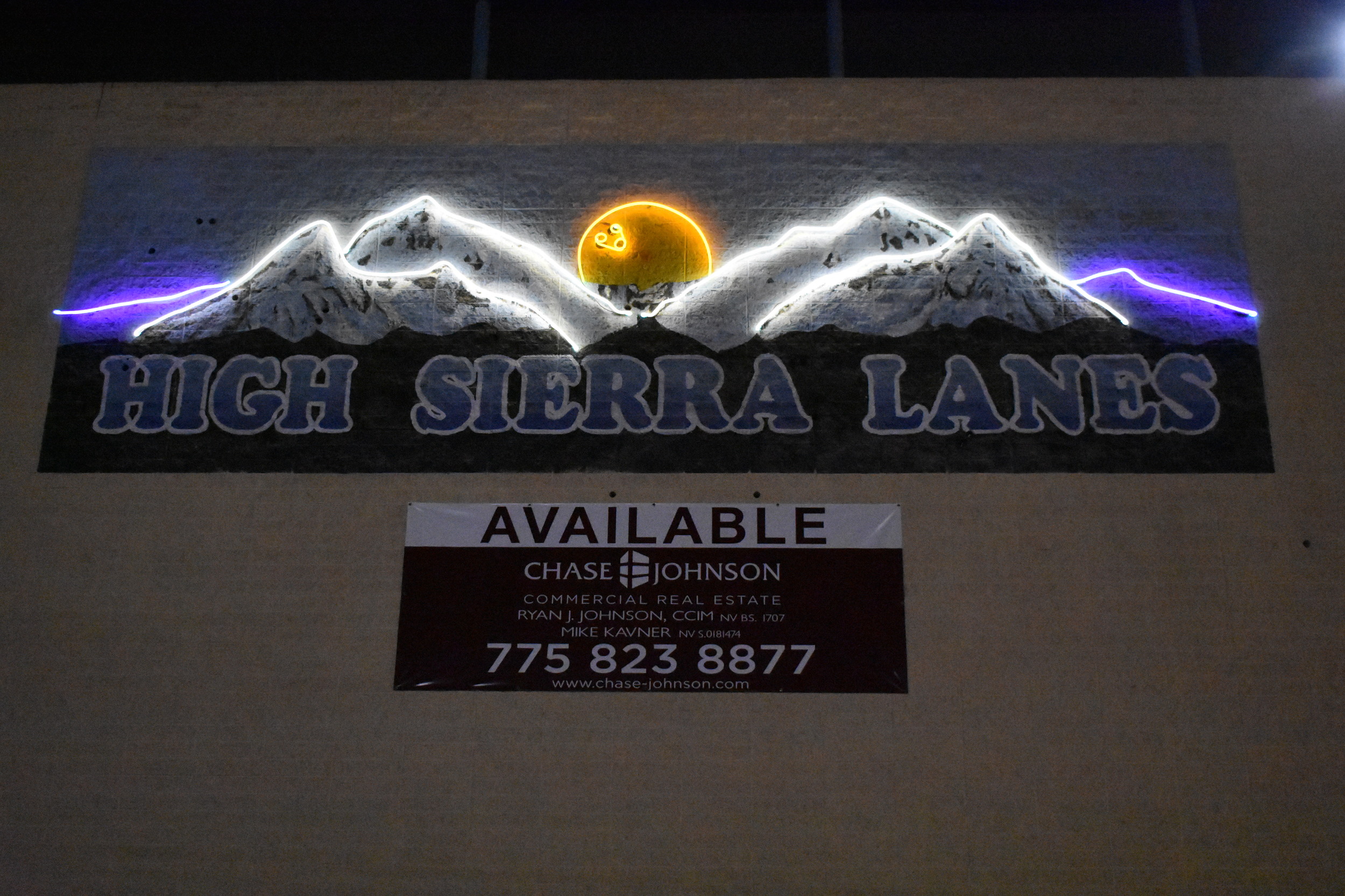 High Sierra Lanes wall mounted signs, Reno, Nevada