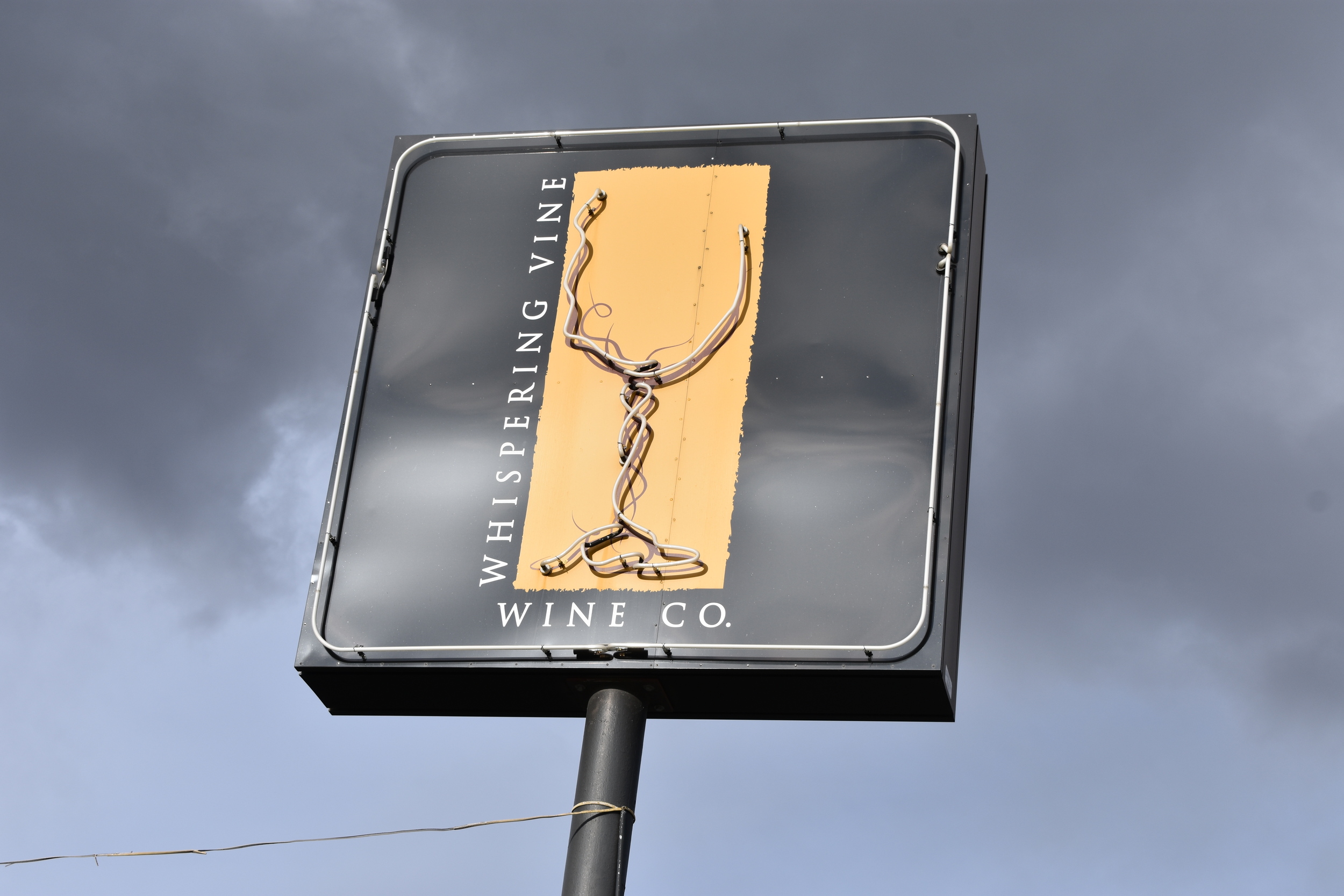 Whispering Vine Wine Co mounted sign, Reno, Nevada