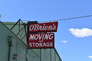 O'Brien's Moving and Storage flag mounted wall sign, Sparks, Nevada