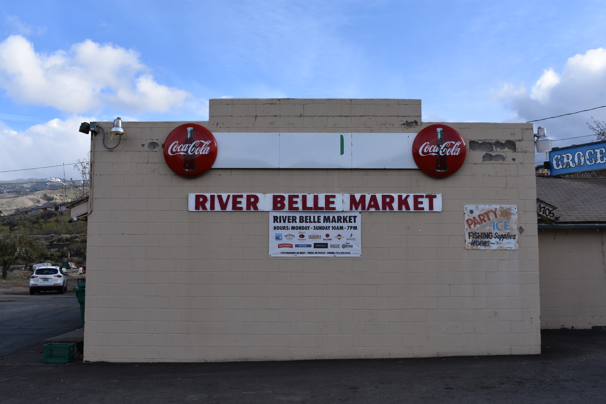 River Belle Market wall mounted sign, Verdi, Nevada