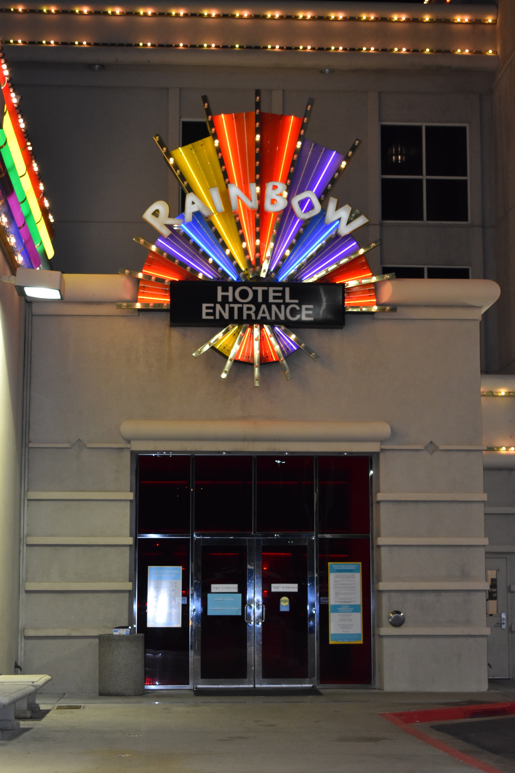 Rainbow Casino & Hotel wall mounted signs, Wendover, Nevada