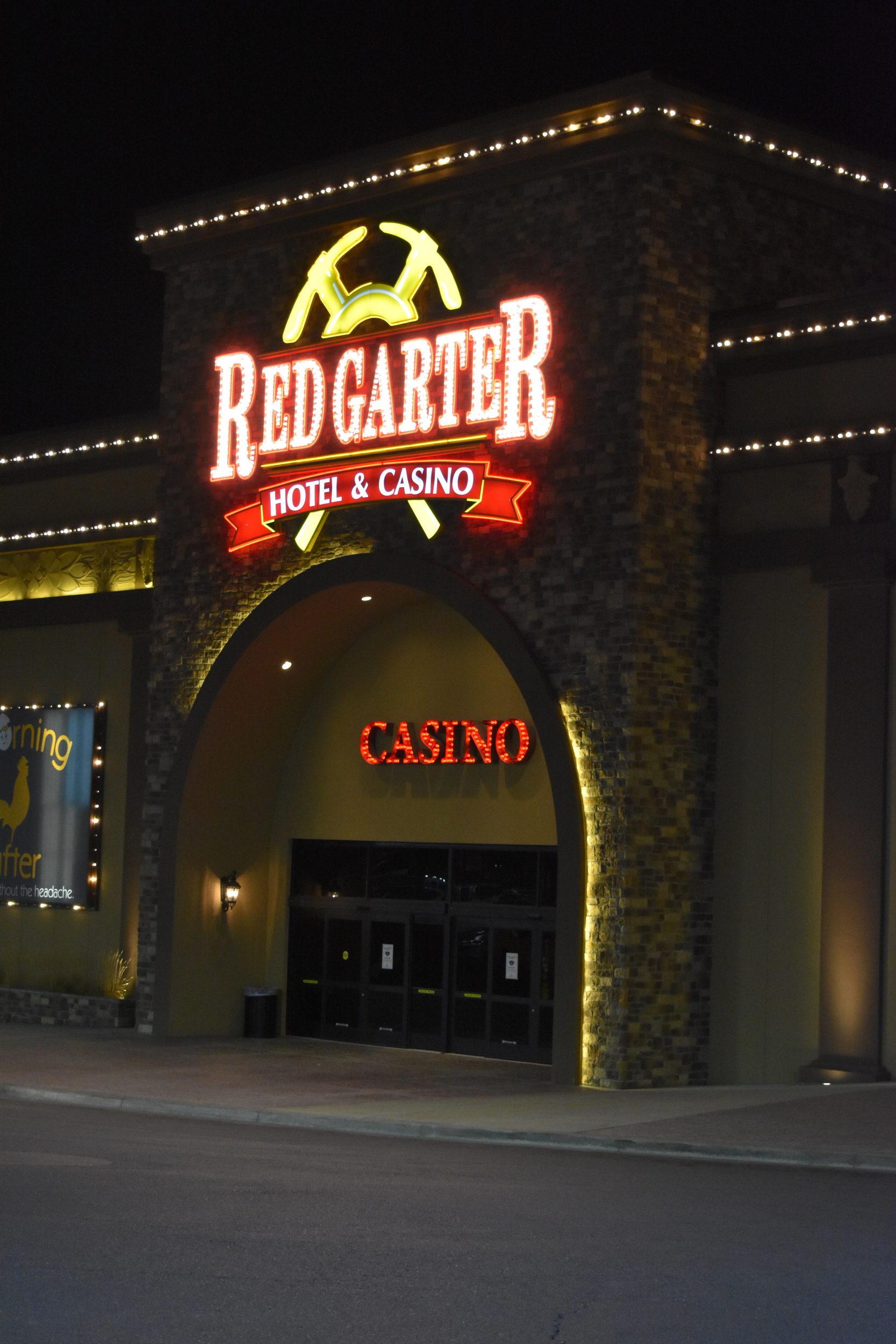 Red Garter Hotel and Casino wall mounted sign, Wendover, Nevada