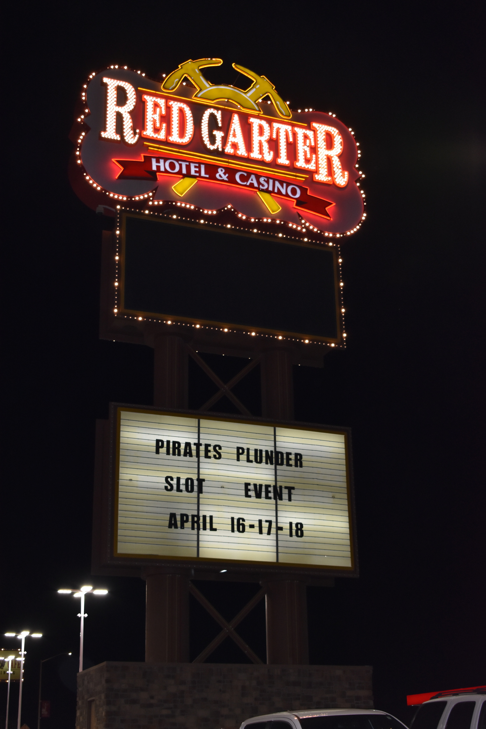 Red Garter Hotel and Casino mounted sign, Wendover, Nevada