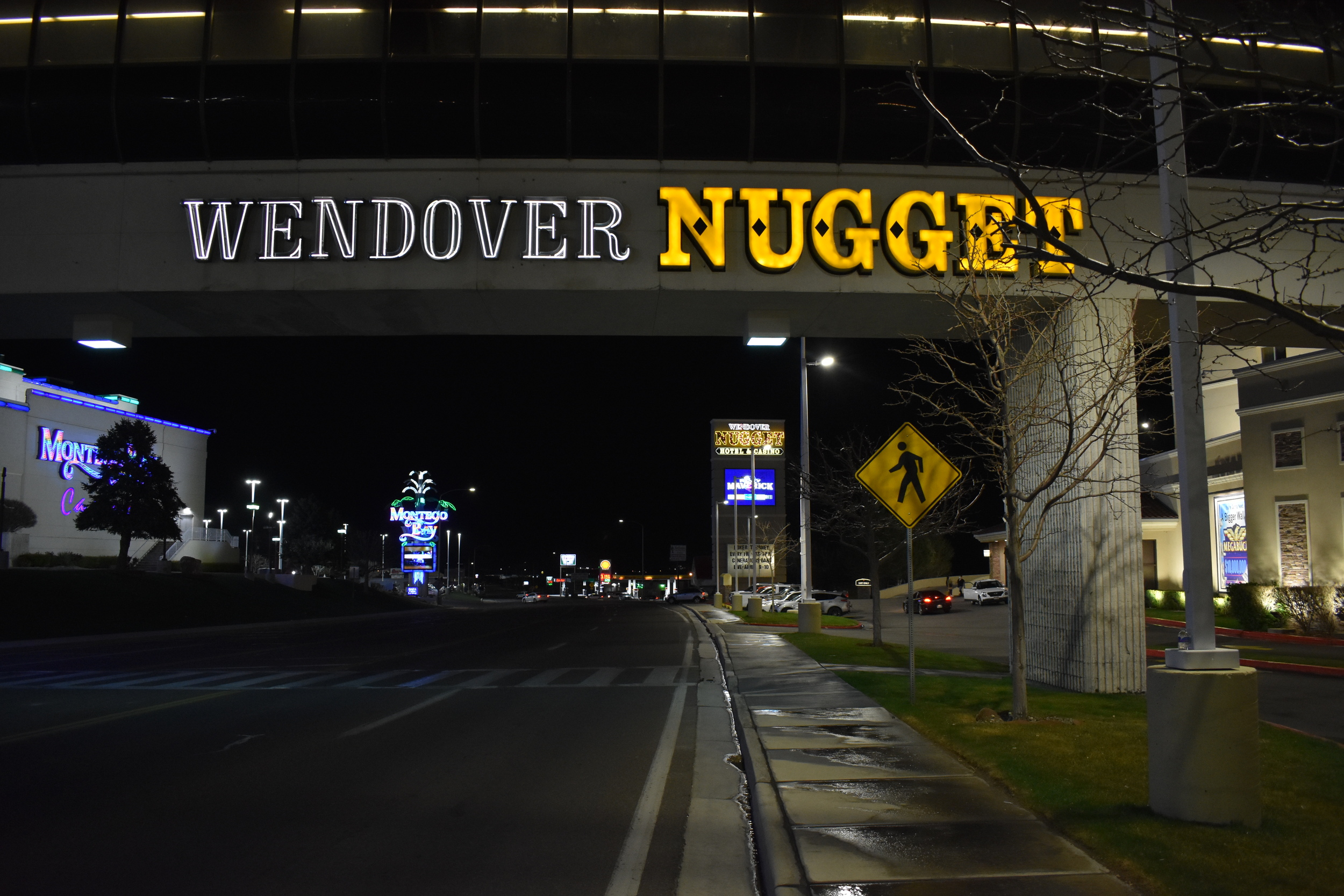 The Wendover Nugget Hotel & Casino wall mounted sign, Wendover, Nevada