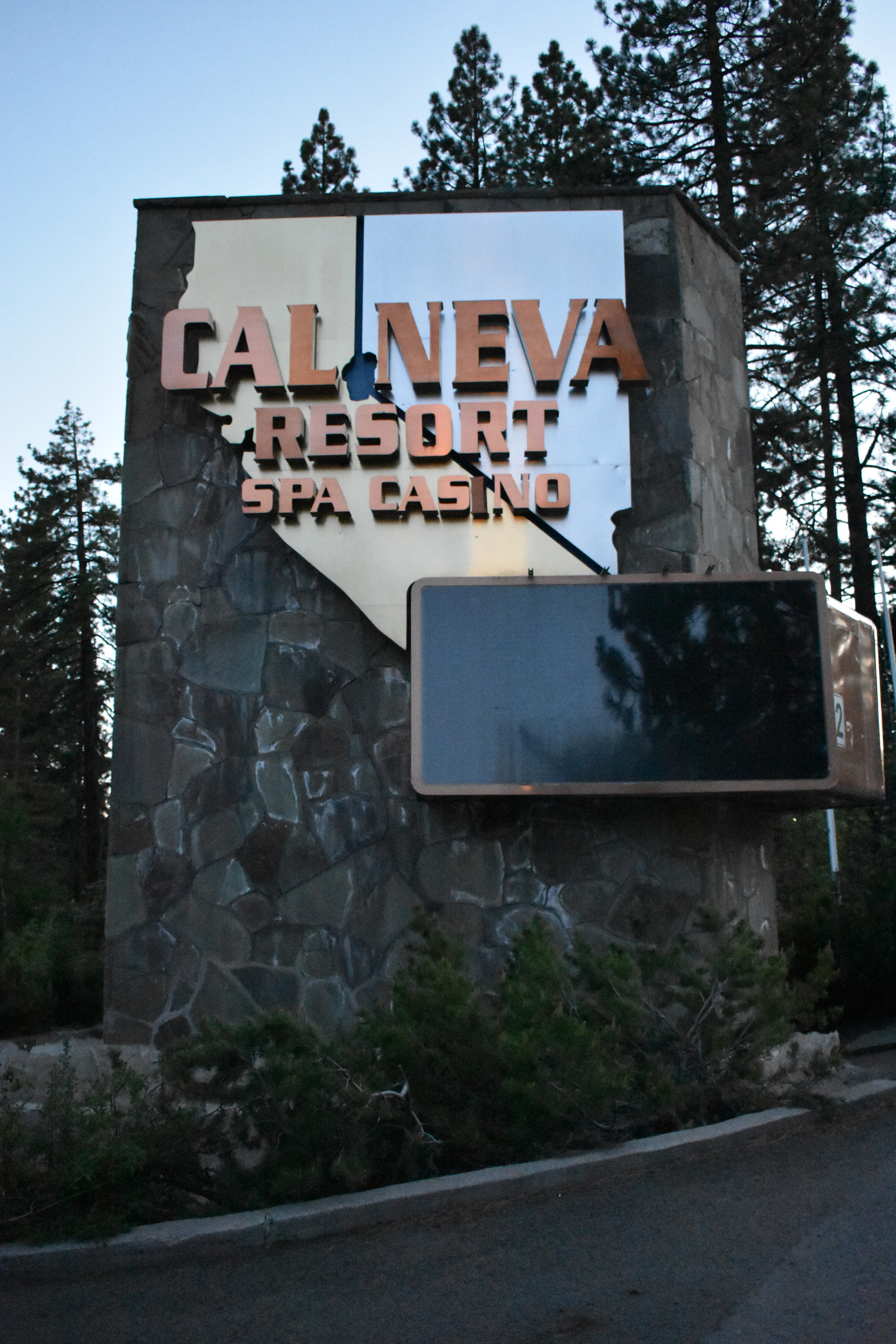 Cal Neva Casino mounted sign, Crystal Bay, Nevada